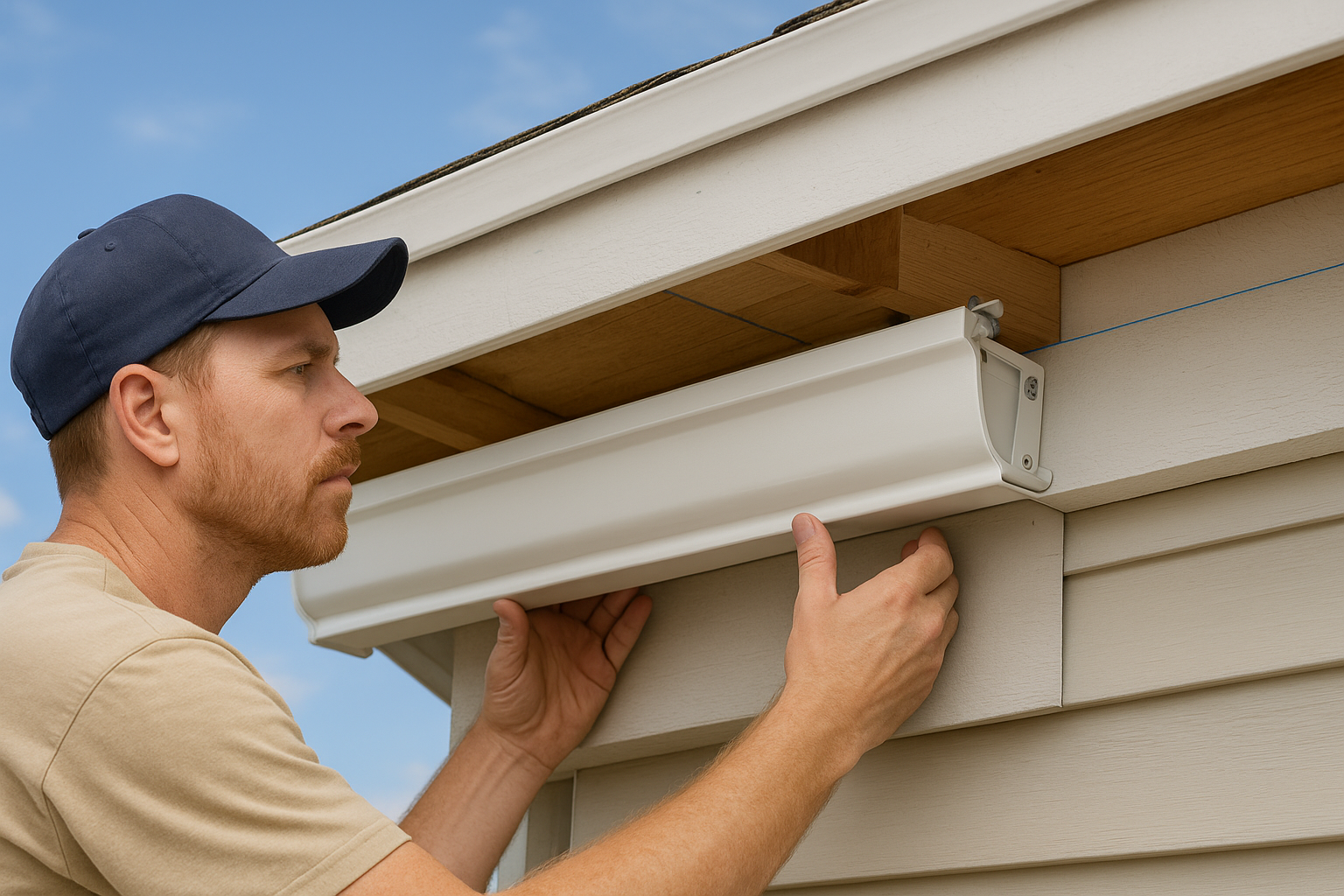 Lift and lock the gutters into place