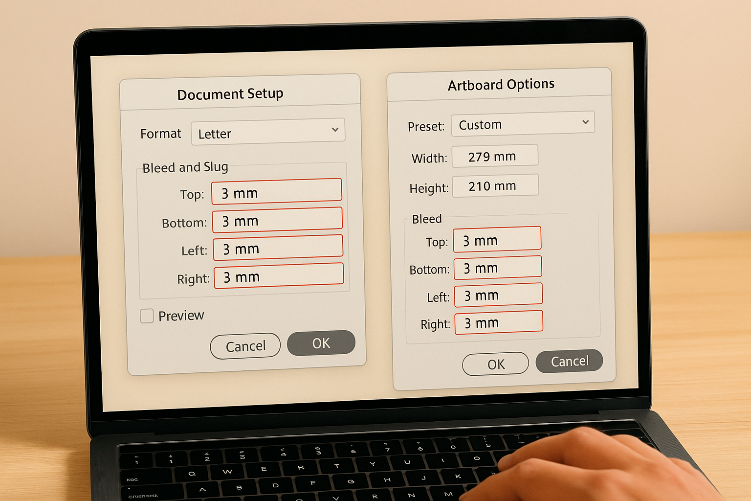 Setting bleed in InDesign and Illustrator