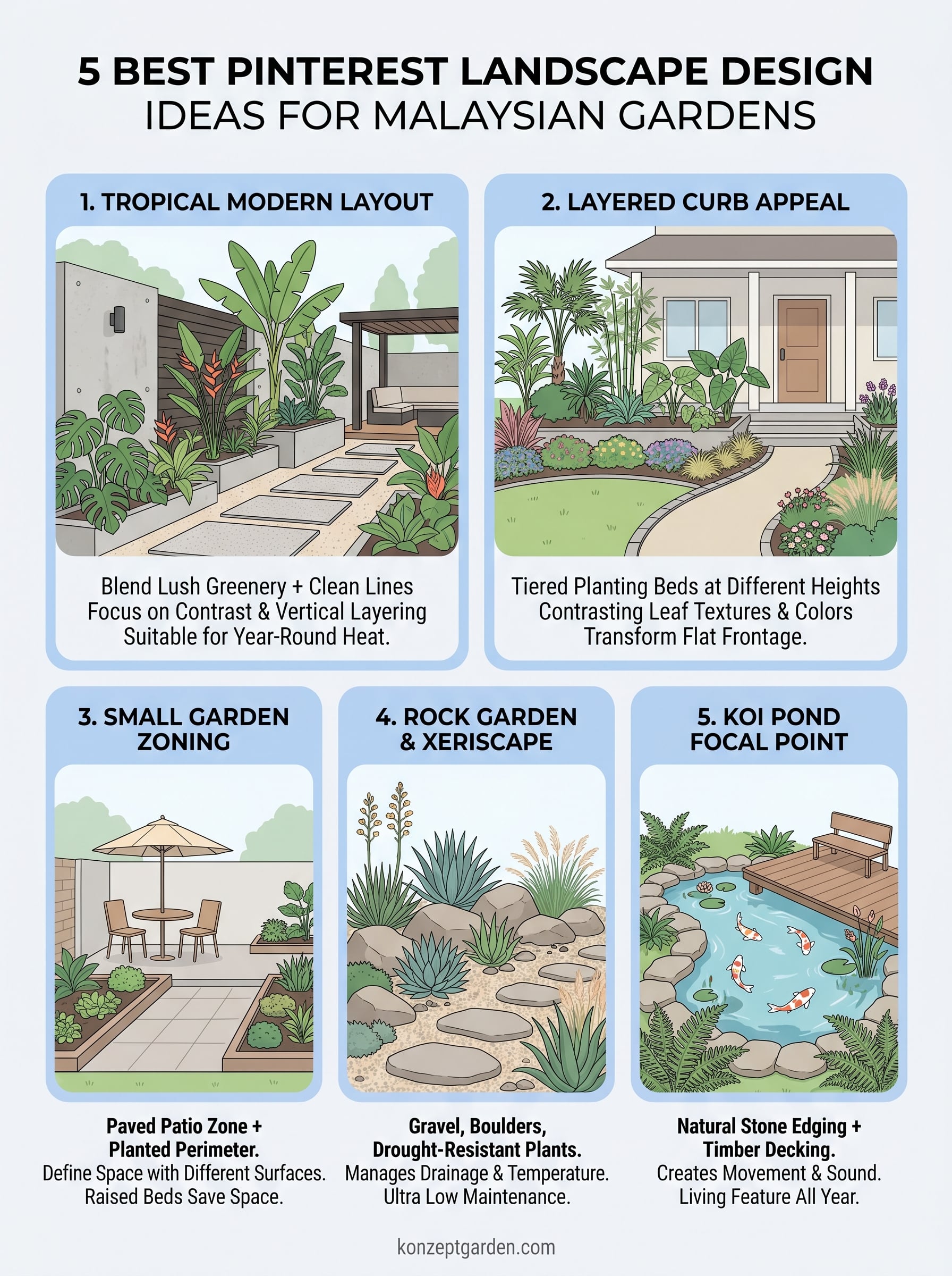 pinterest landscape design ideas infographic