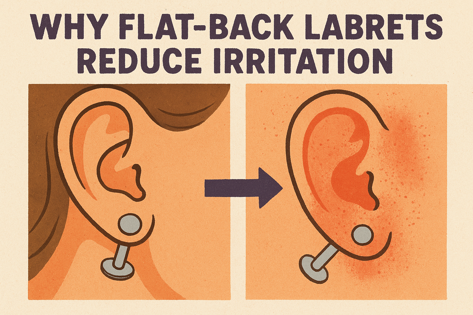 Pourquoi les labrets à dos plat réduisent l'irritation