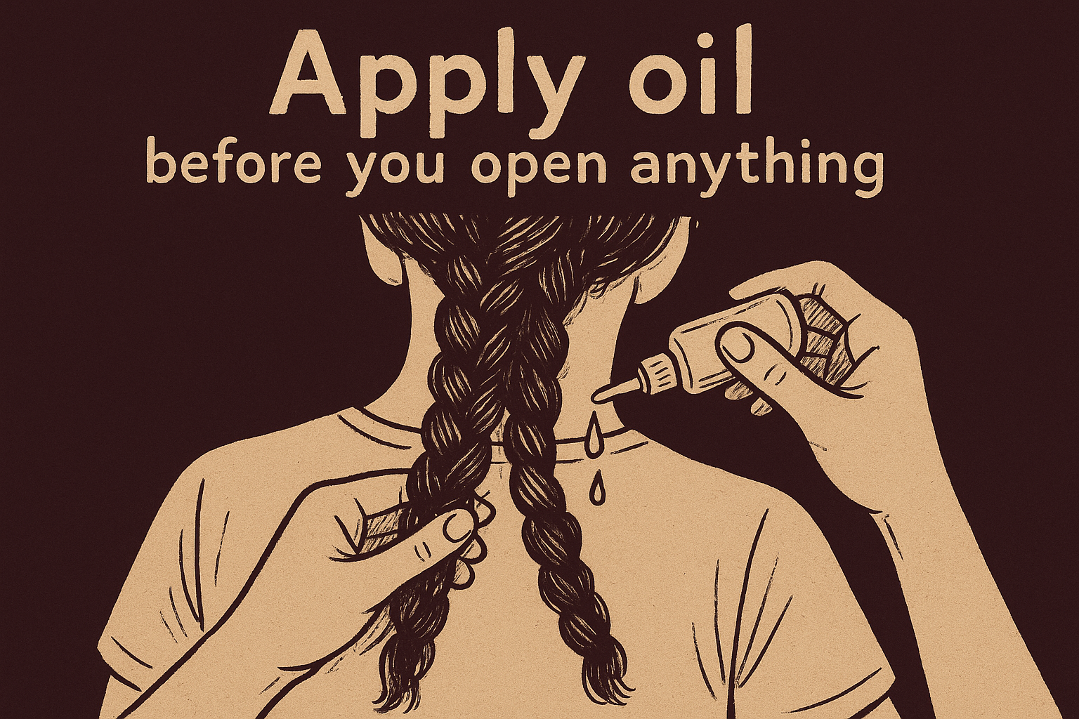 Apply oil before you open anything