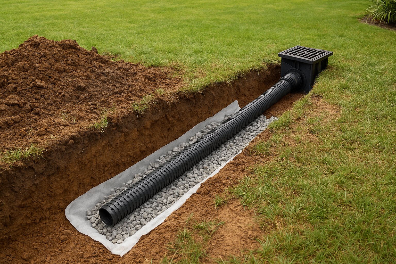 French Drains for Subsurface Water Movement