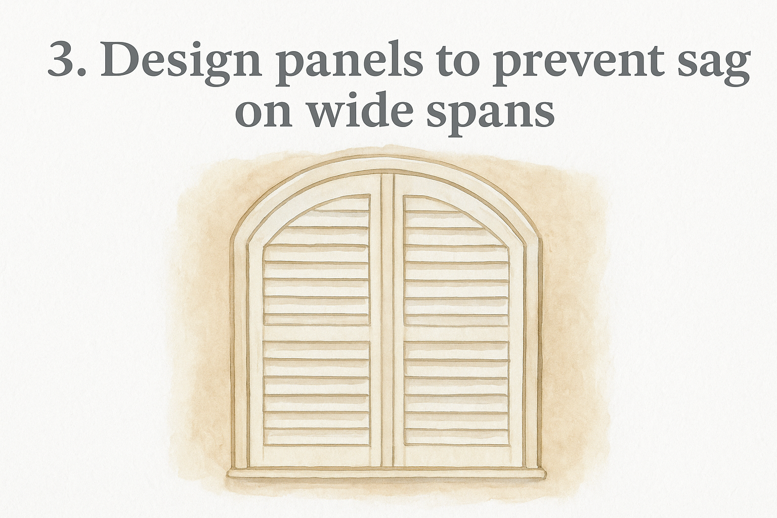3. Design panels to prevent sag on wide spans