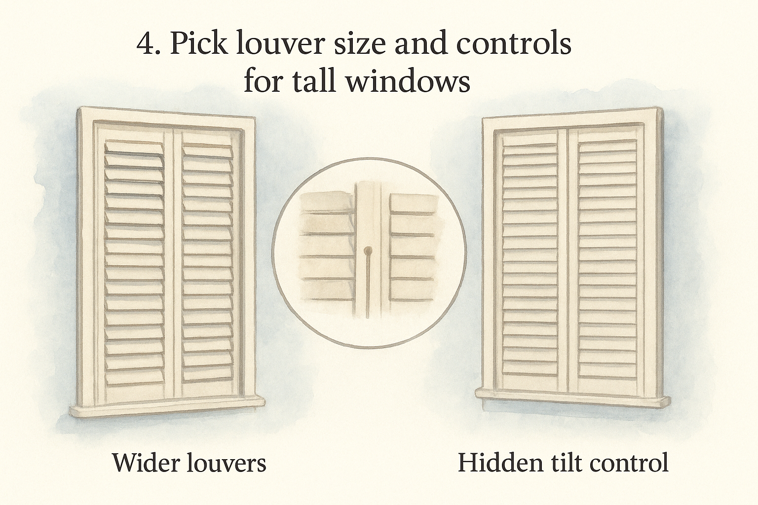 4. Pick louver size and controls for tall windows
