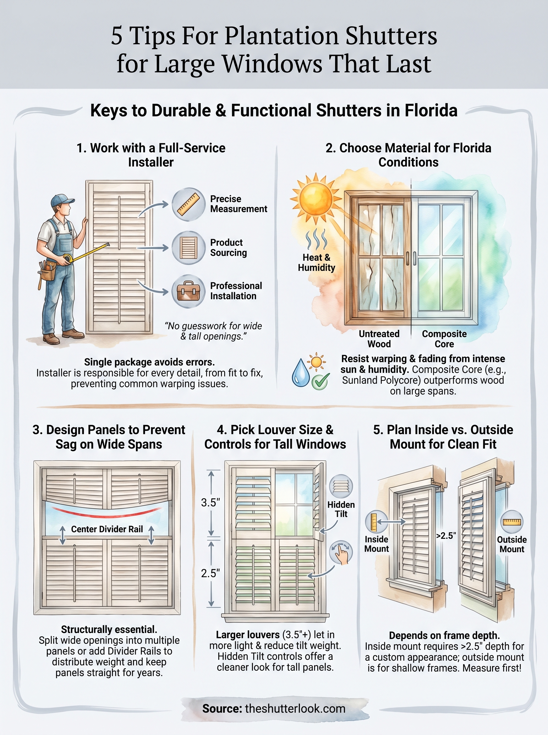 plantation shutters for large windows infographic