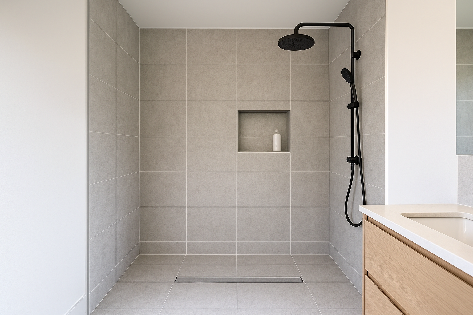 3. Build a walk-in shower wet zone
