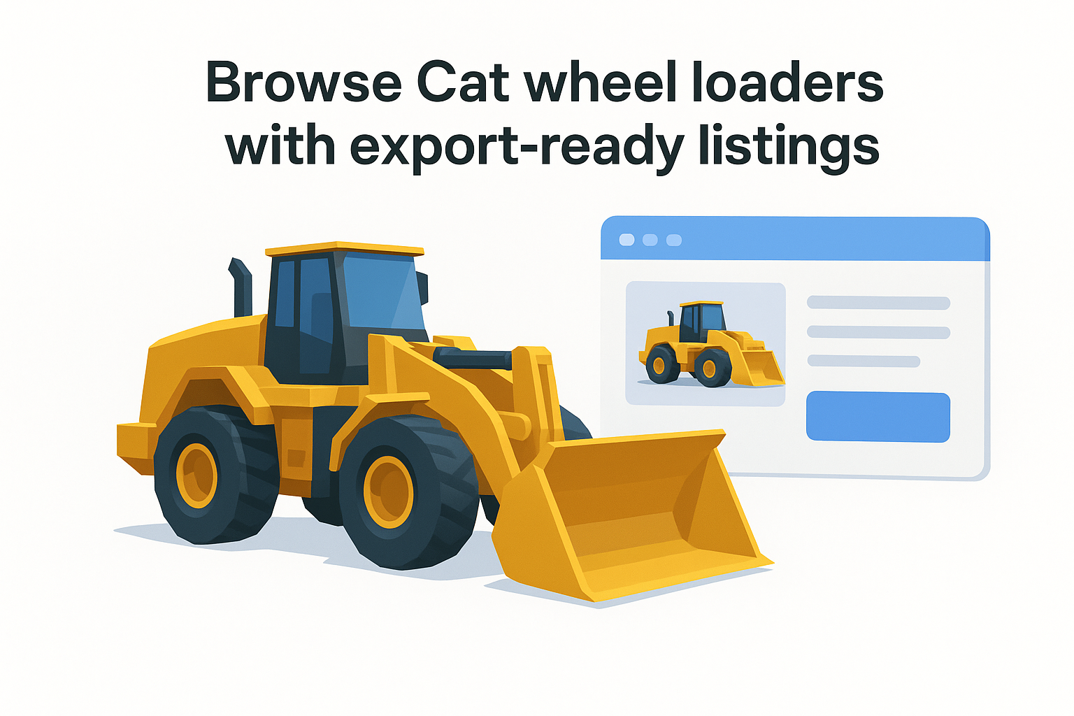 Browse Cat wheel loaders with export-ready listings