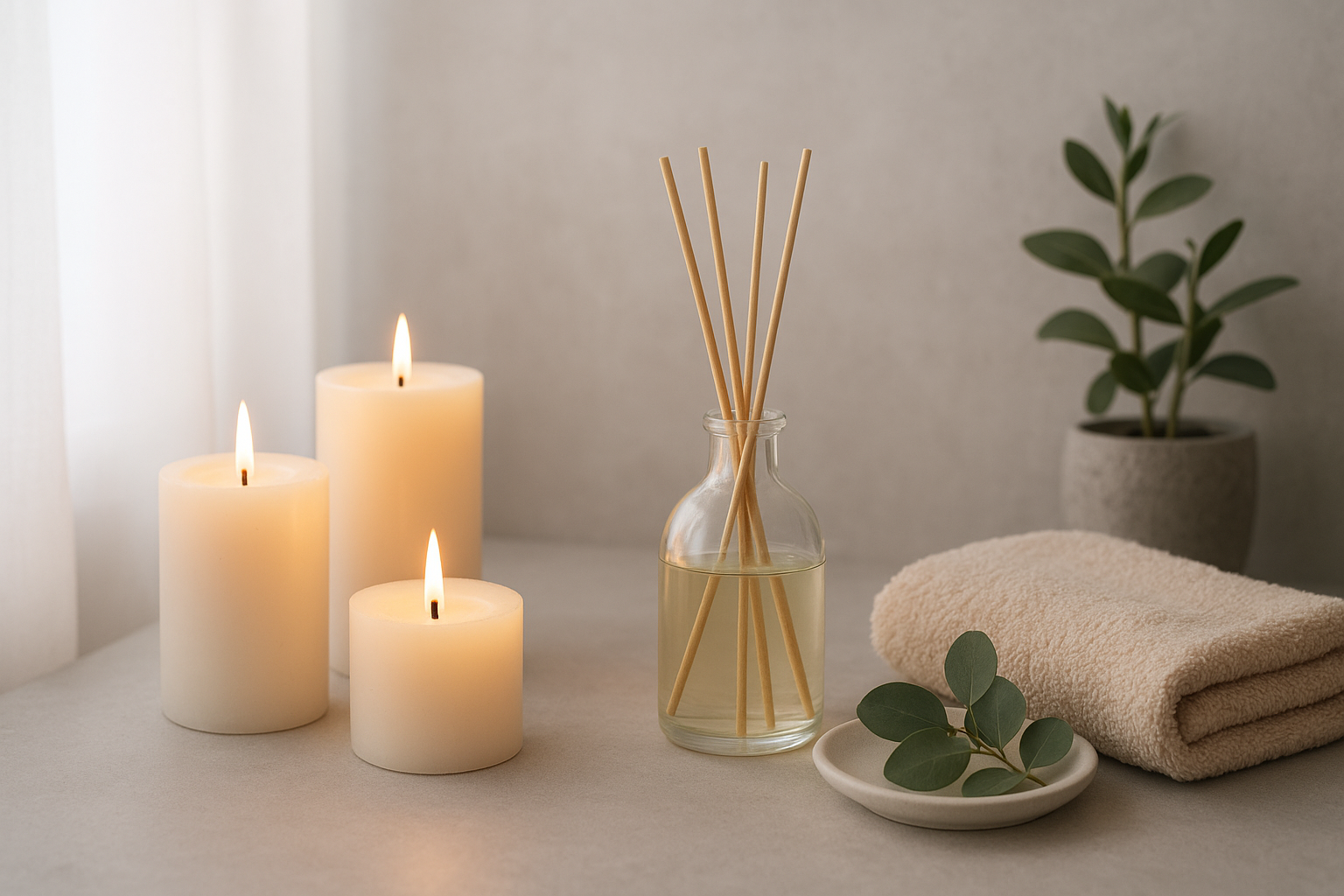 Set the scene with light, scent and sound