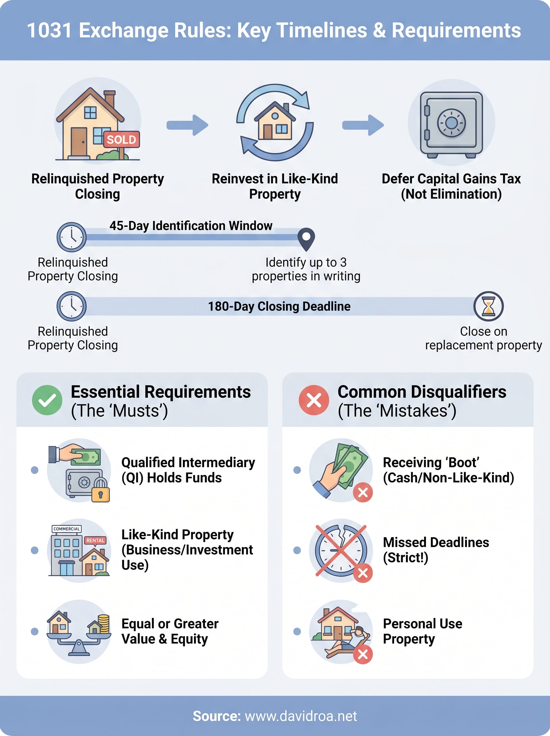 1031 exchange rules infographic