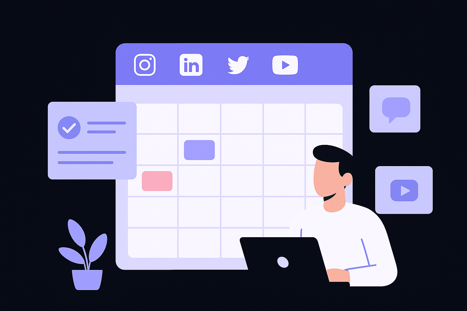 3. Social media multi-channel posting calendar
