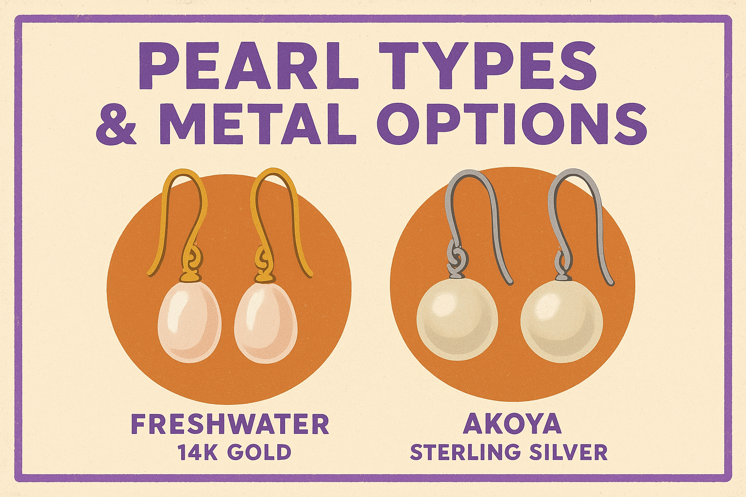 What pearl types and metal options you can buy