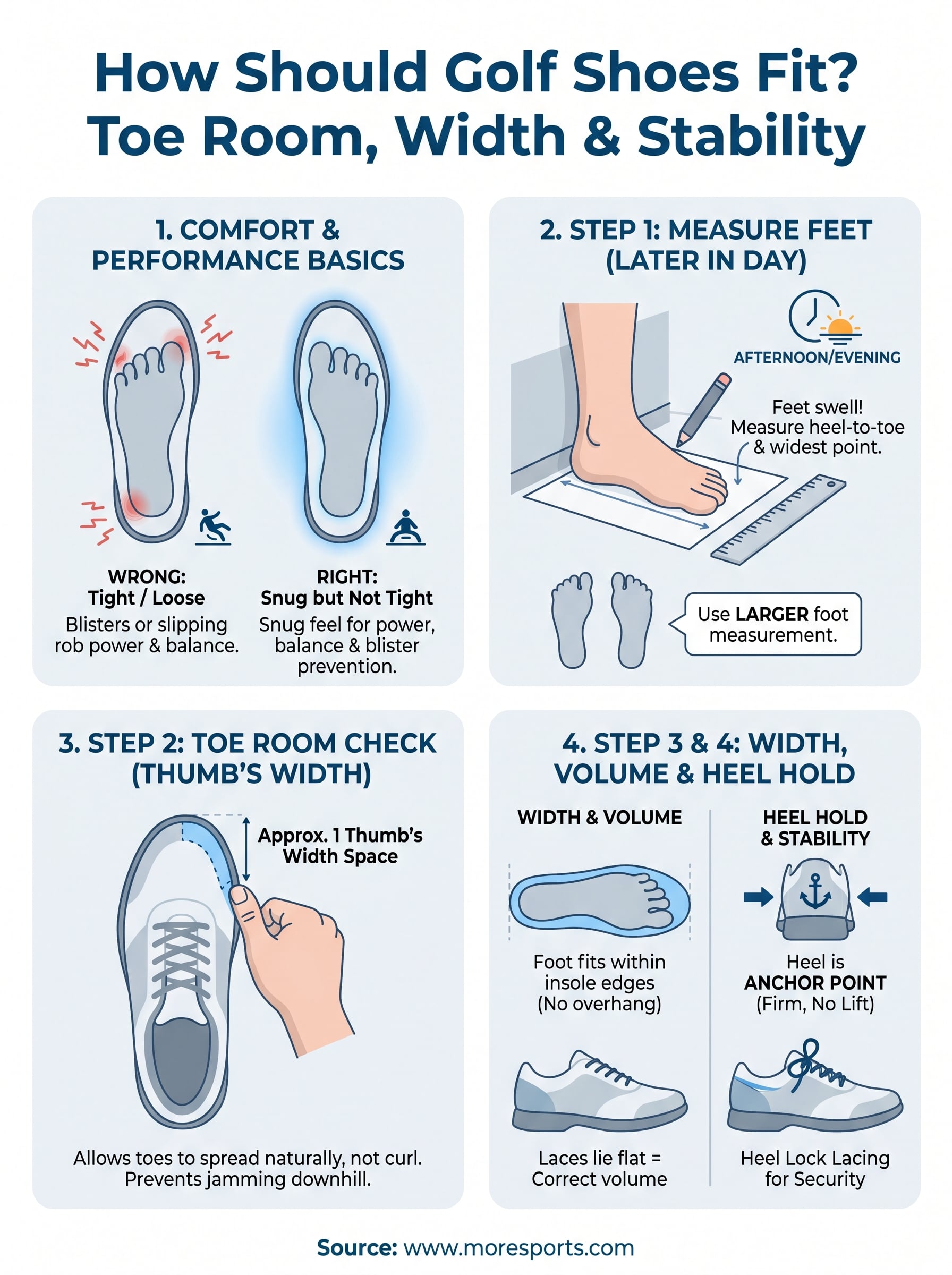 how should golf shoes fit infographic