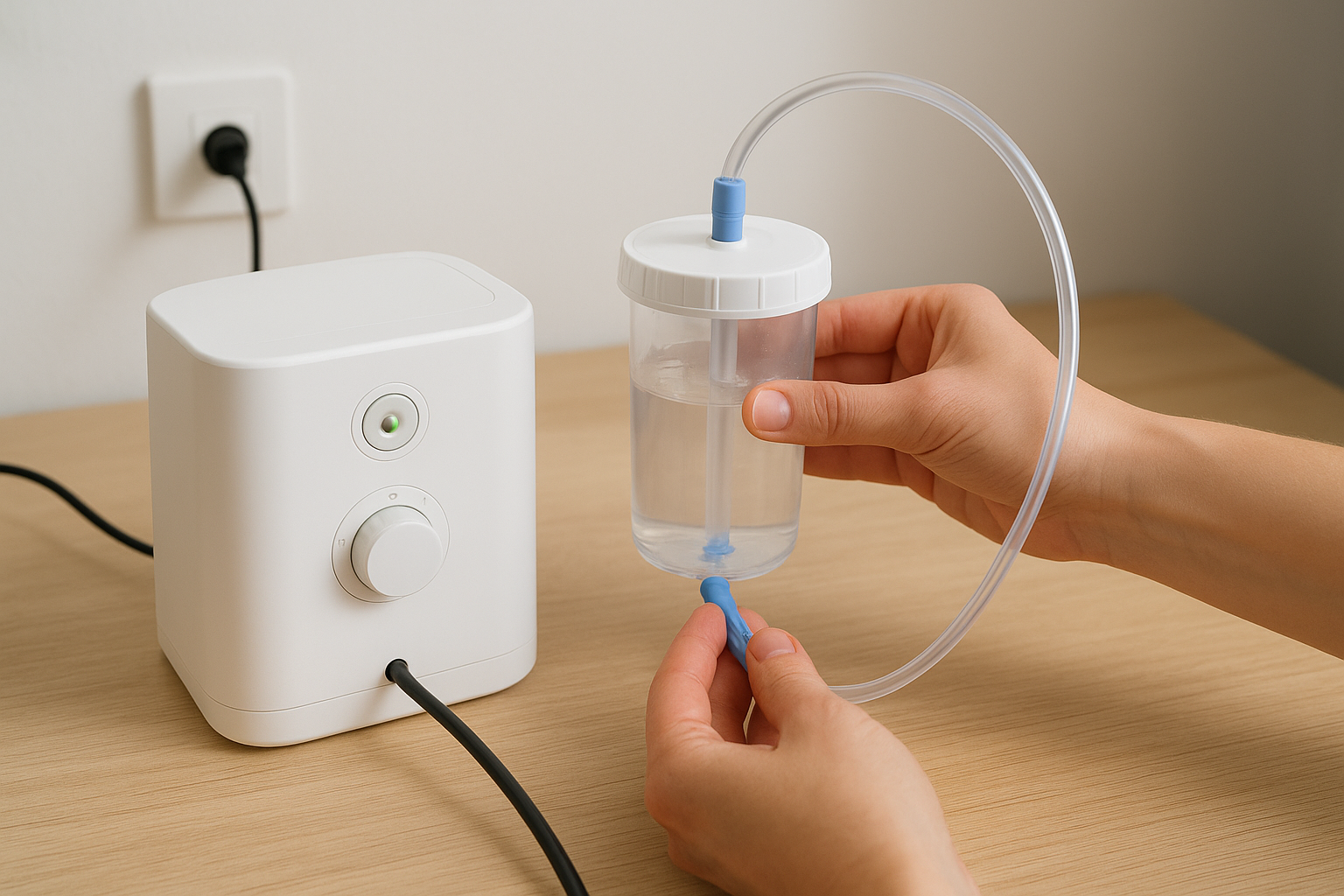 Connect the canister and tubing