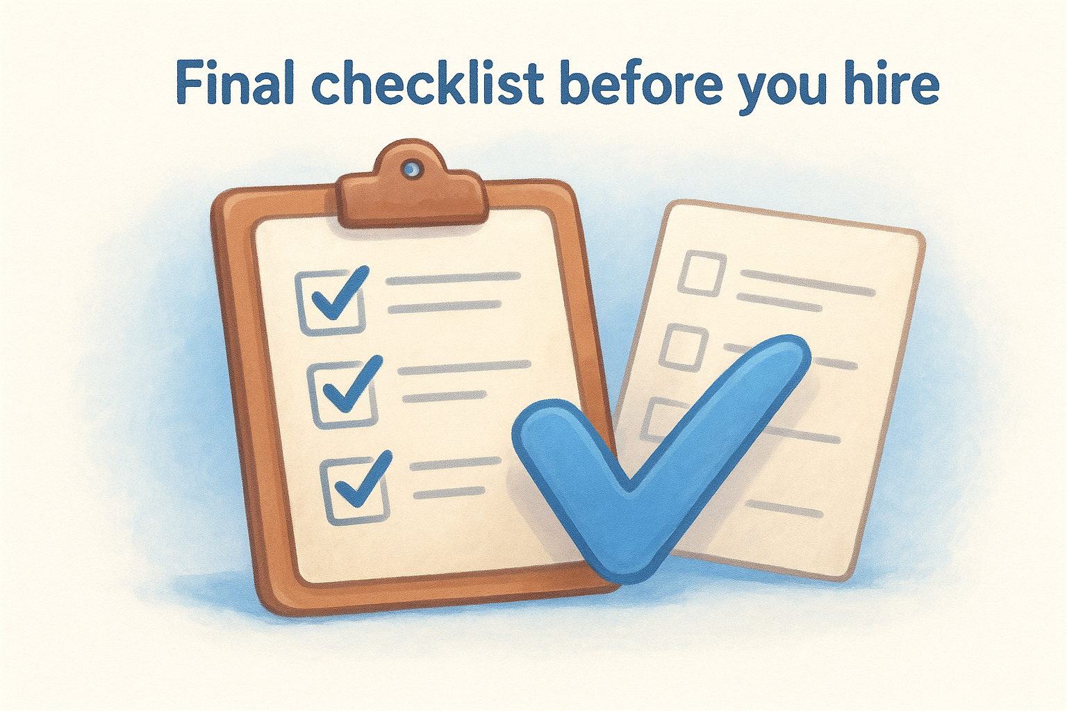 Final checklist before you hire