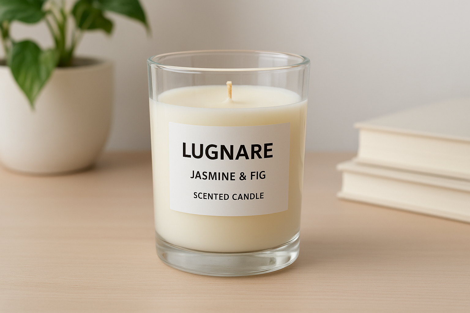 3. IKEA LUGNARE scented candle in glass jar