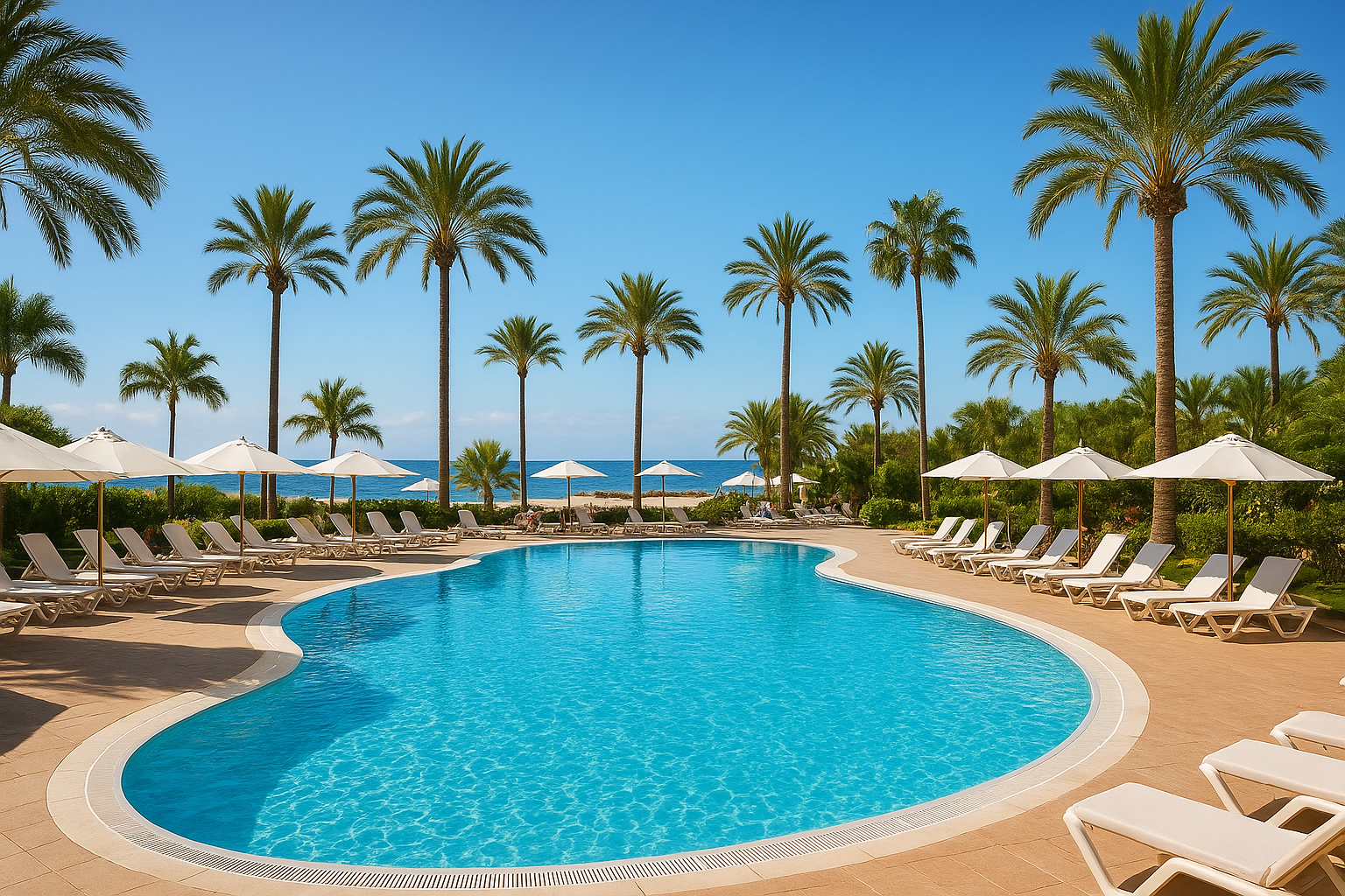 Die Poollandschaft der Anlage