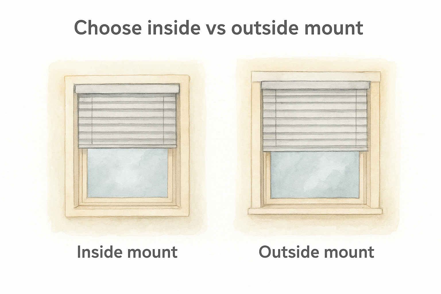 Choose inside vs outside mount