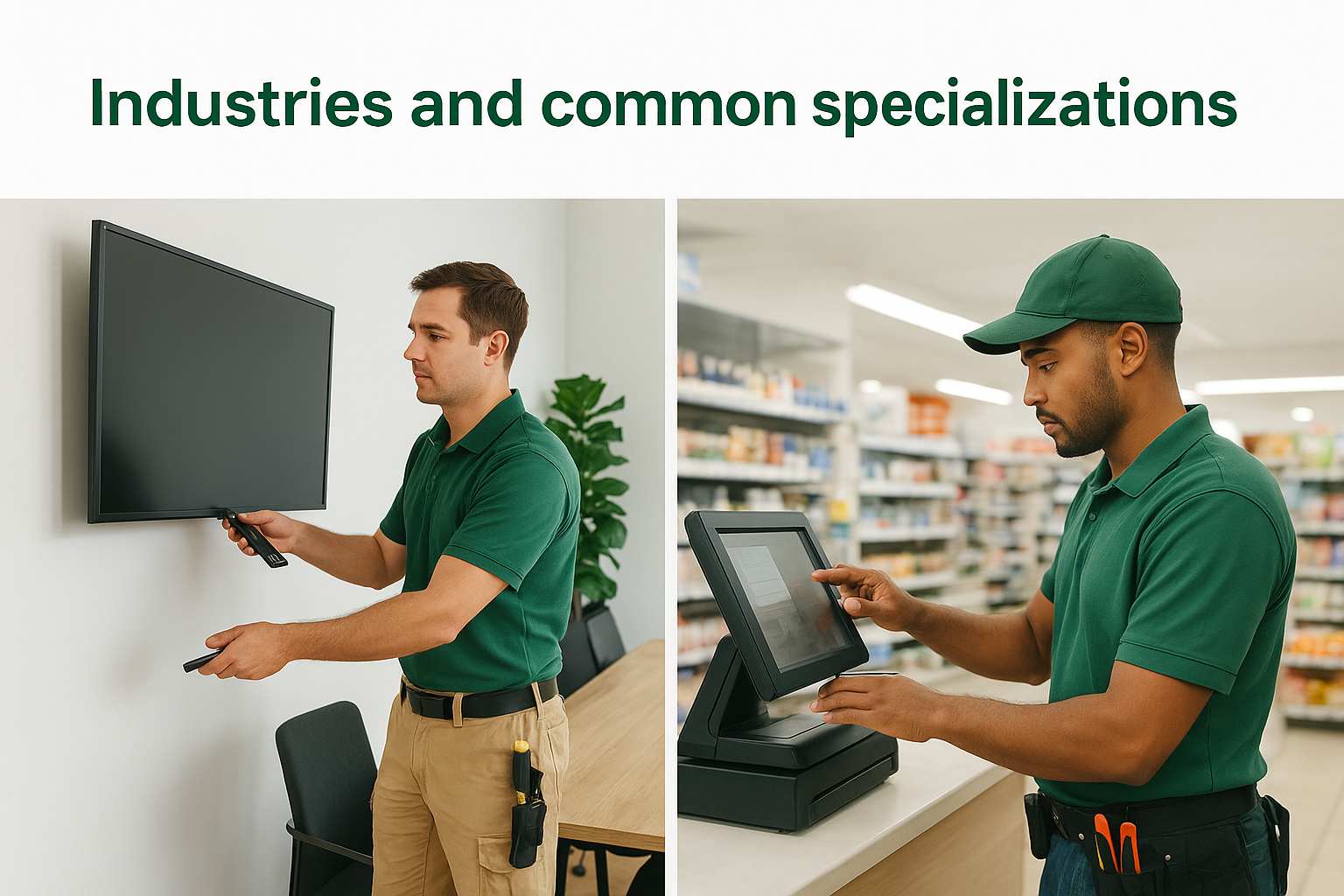 Industries and common specializations