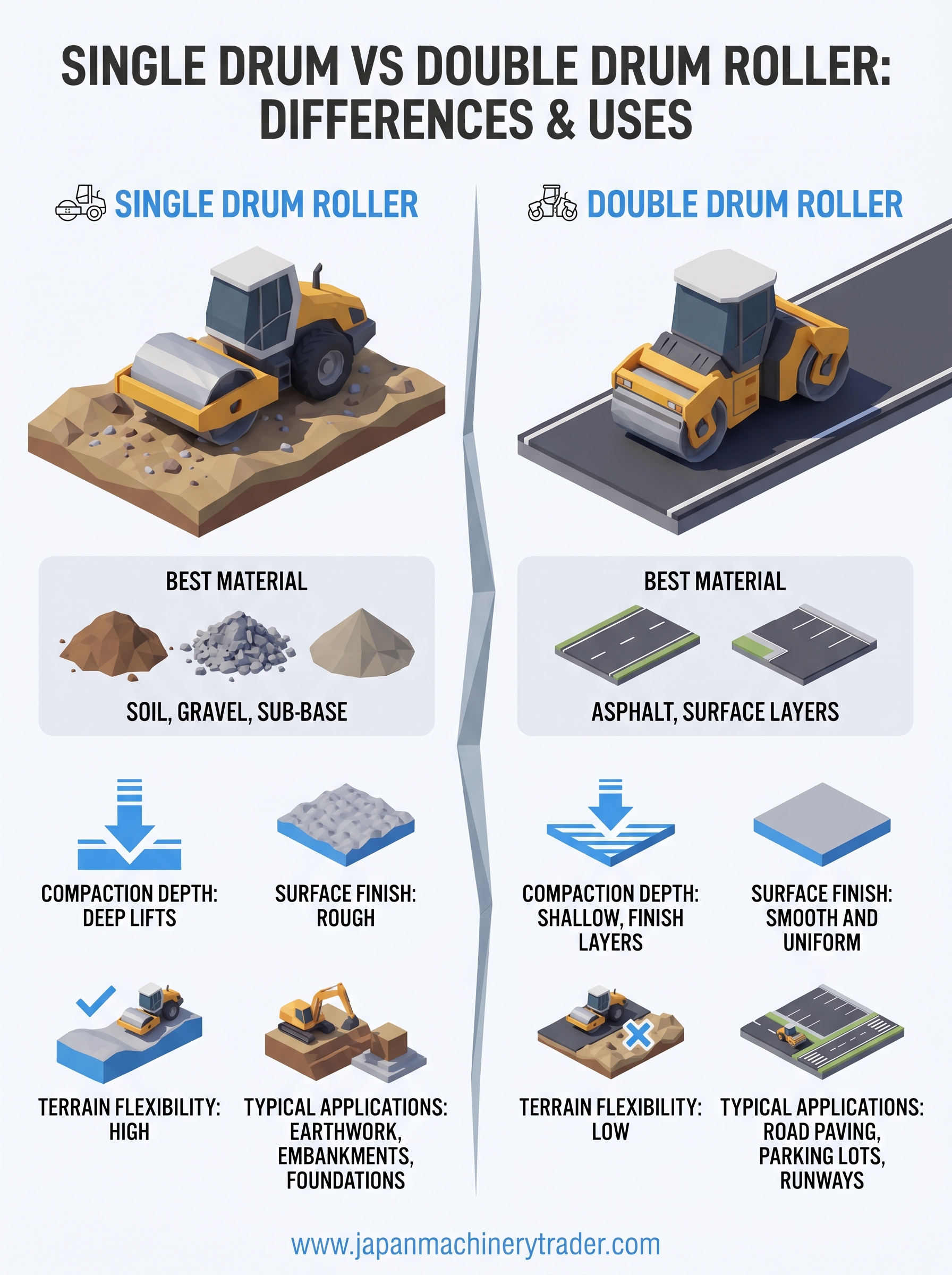 single drum vs double drum roller infographic