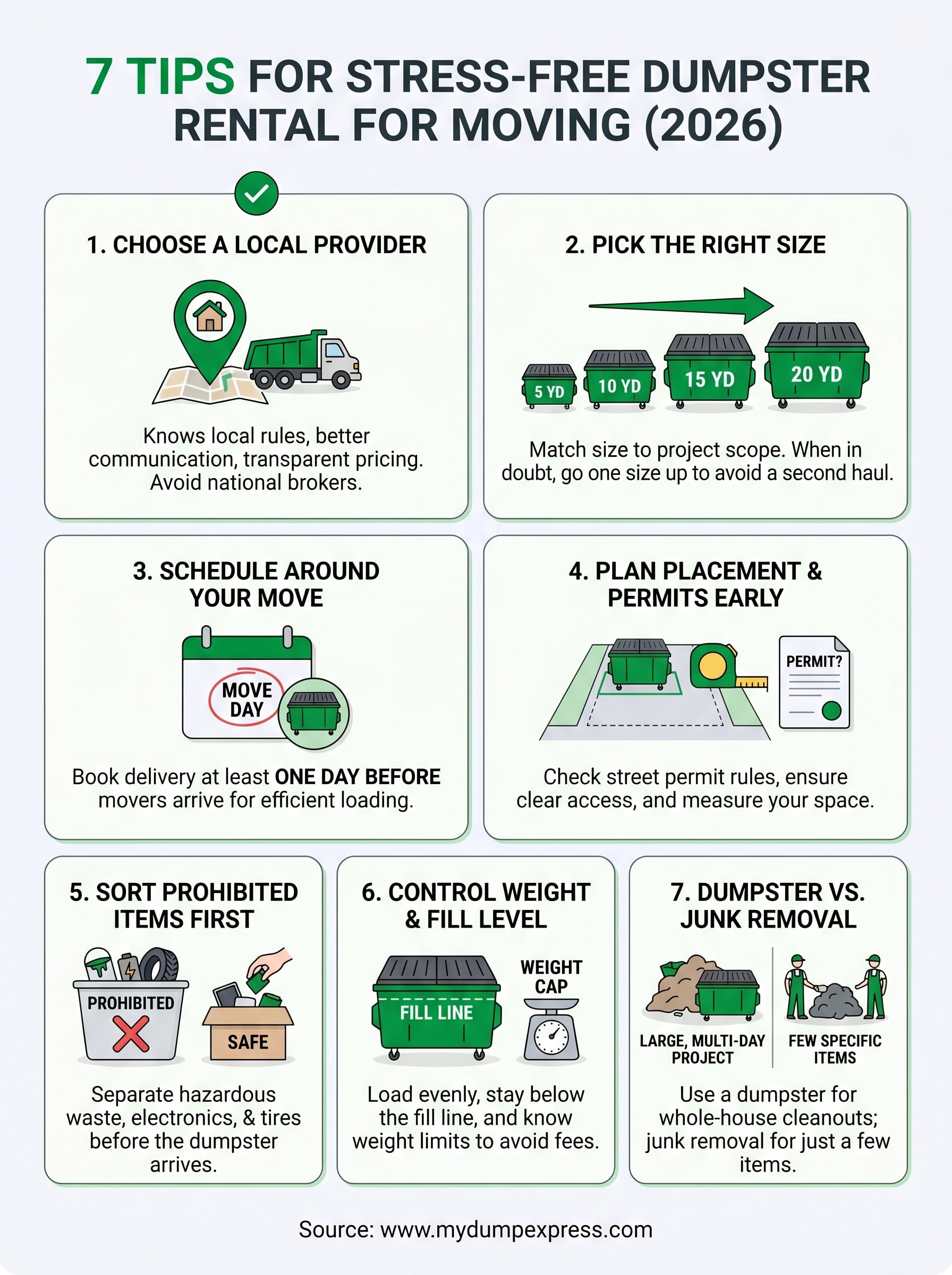 dumpster rental for moving infographic