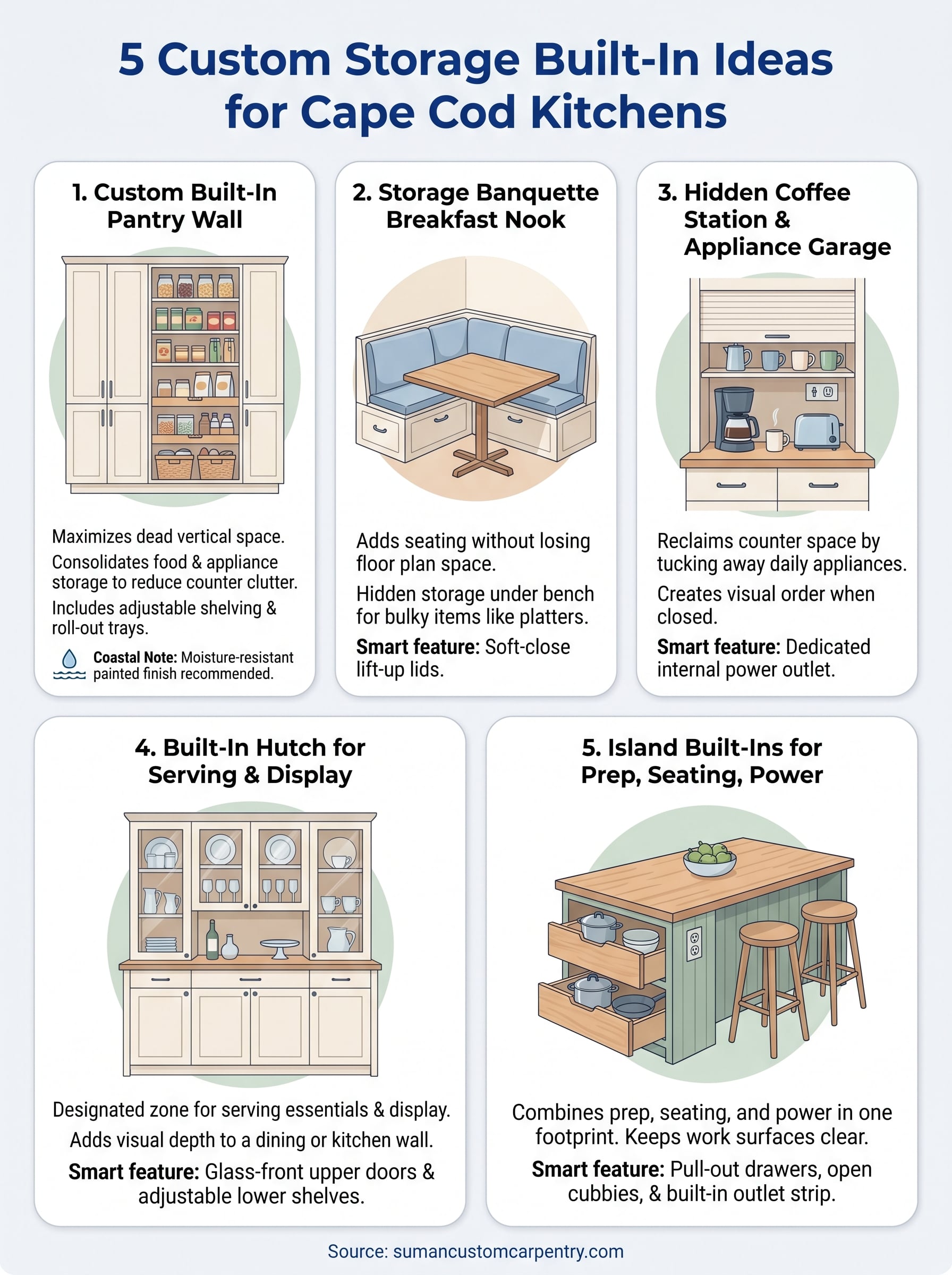 kitchen built-in ideas infographic