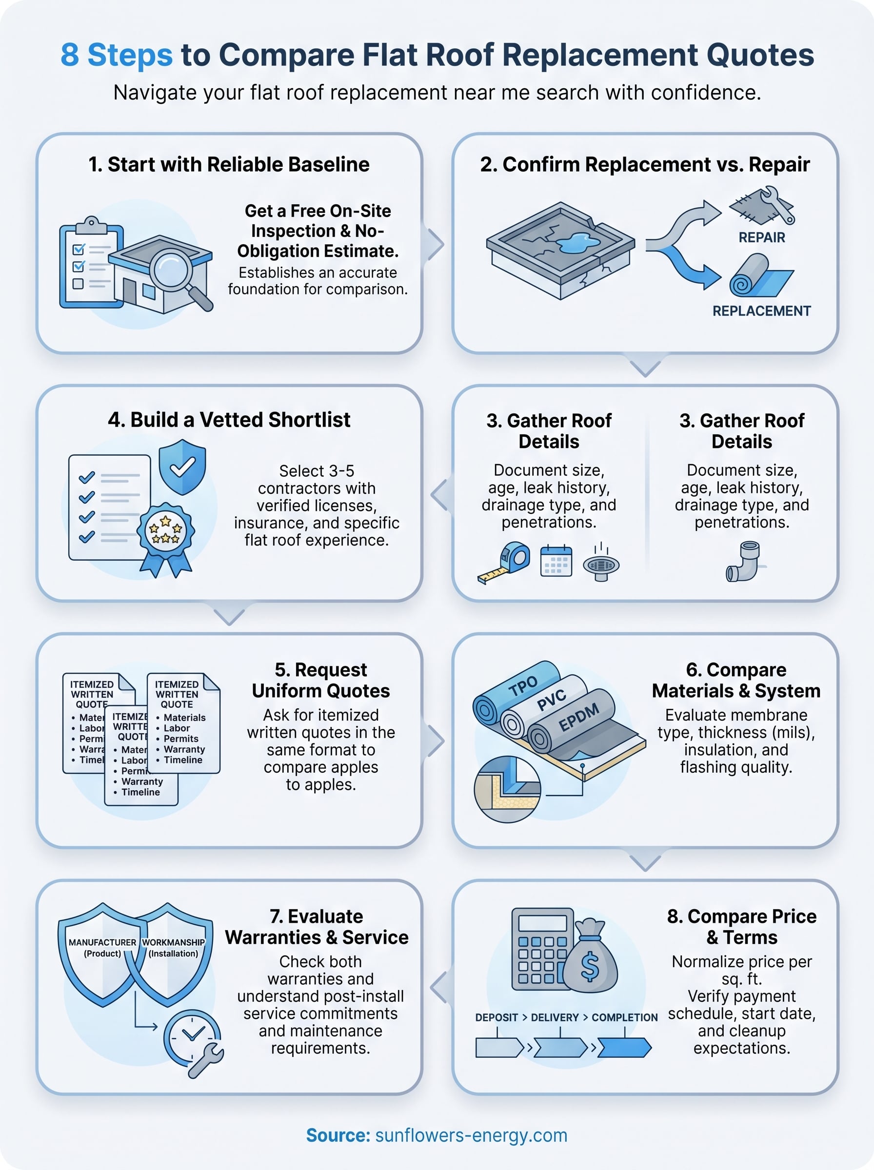flat roof replacement near me infographic