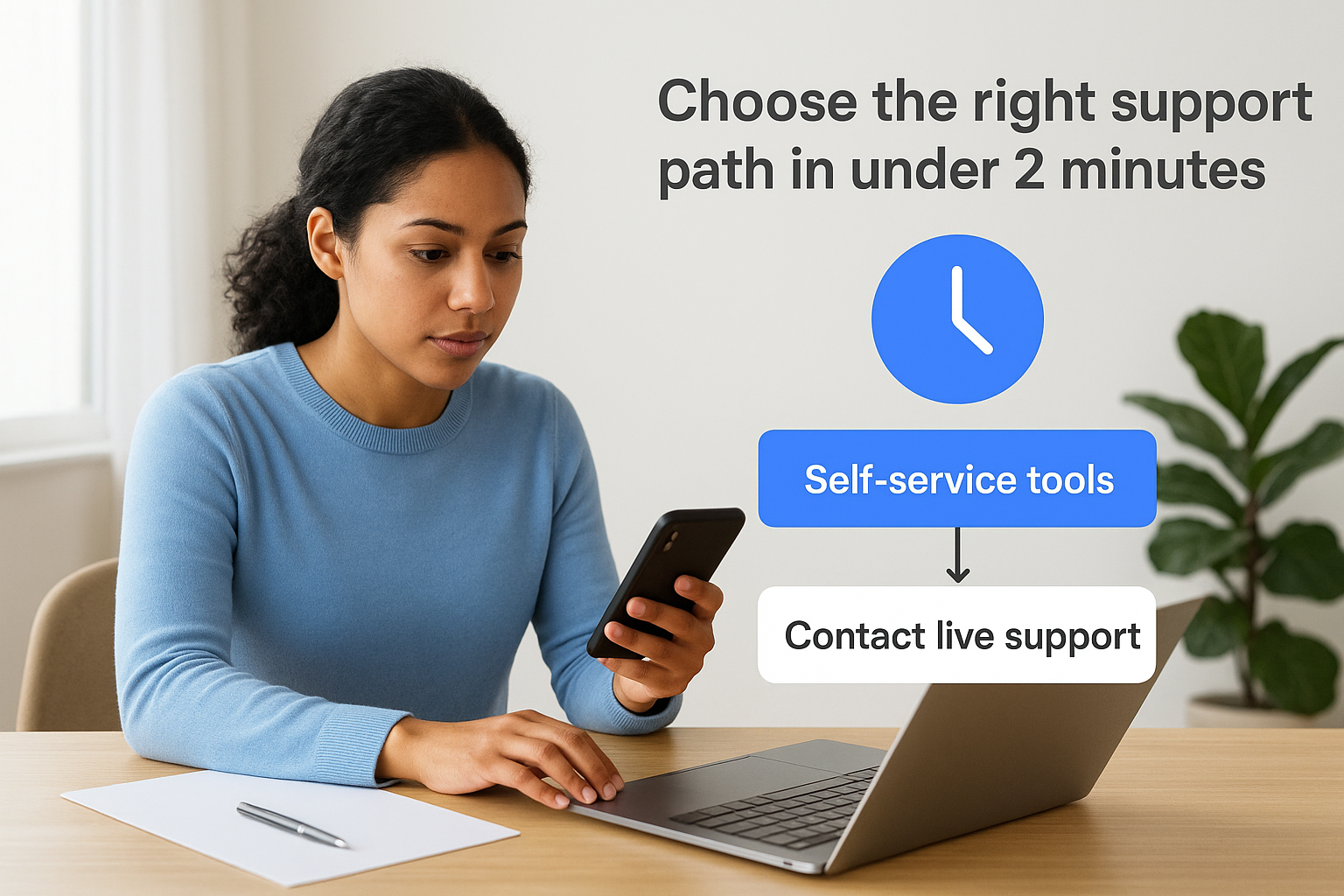 Choose the right support path in under 2 minutes