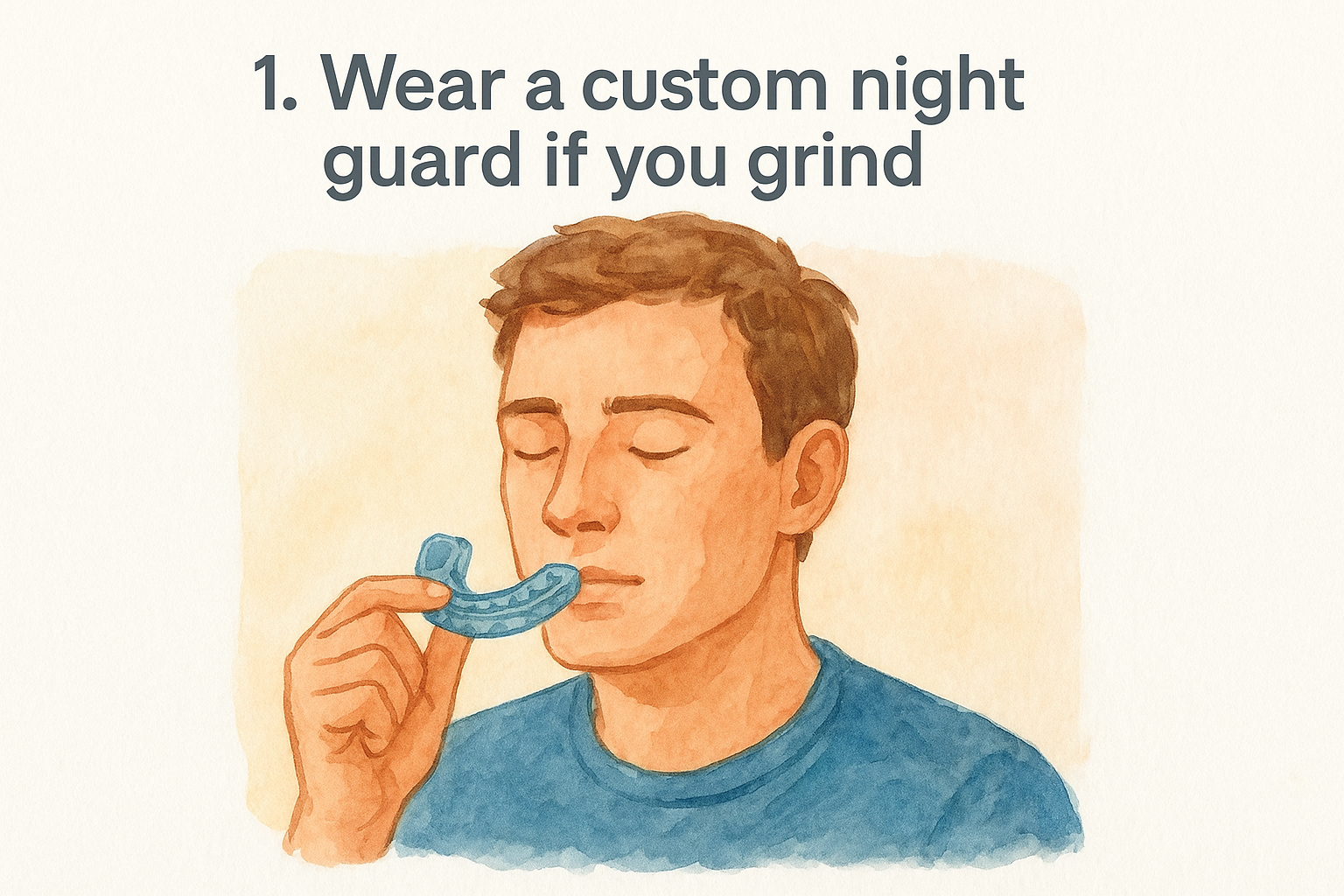 1. Wear a custom night guard if you grind