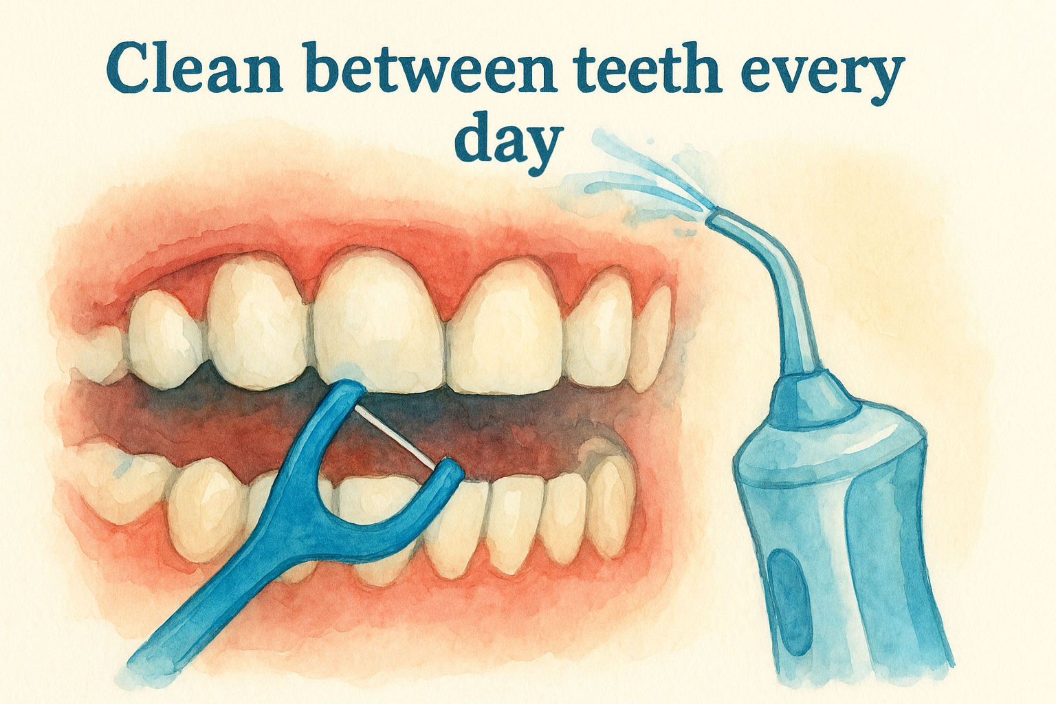 3. Clean between teeth every day