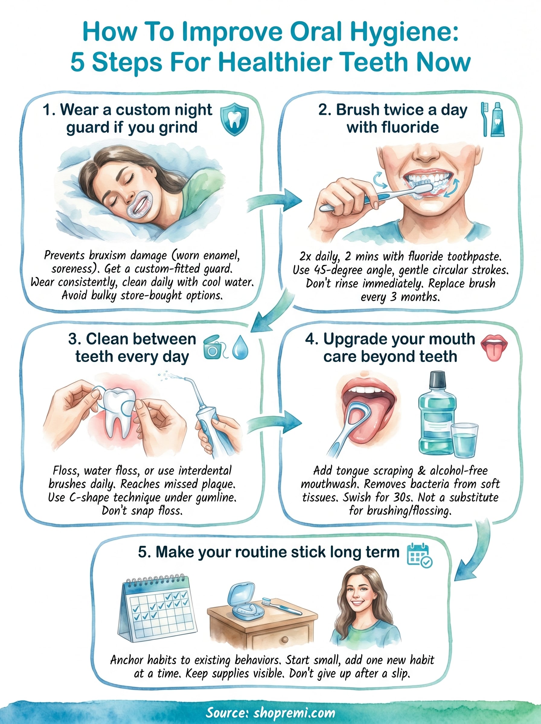 how to improve oral hygiene infographic