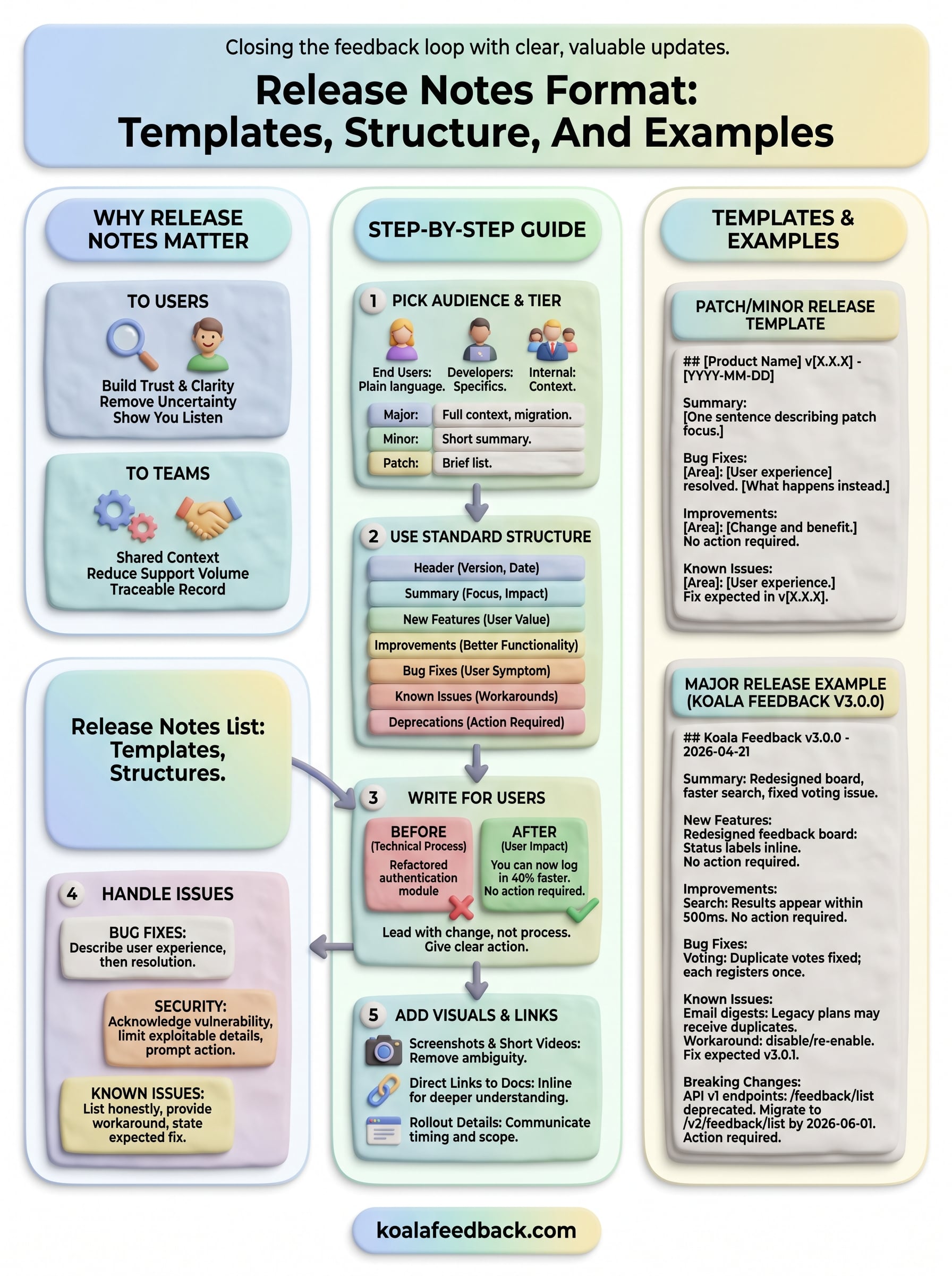 release notes format infographic