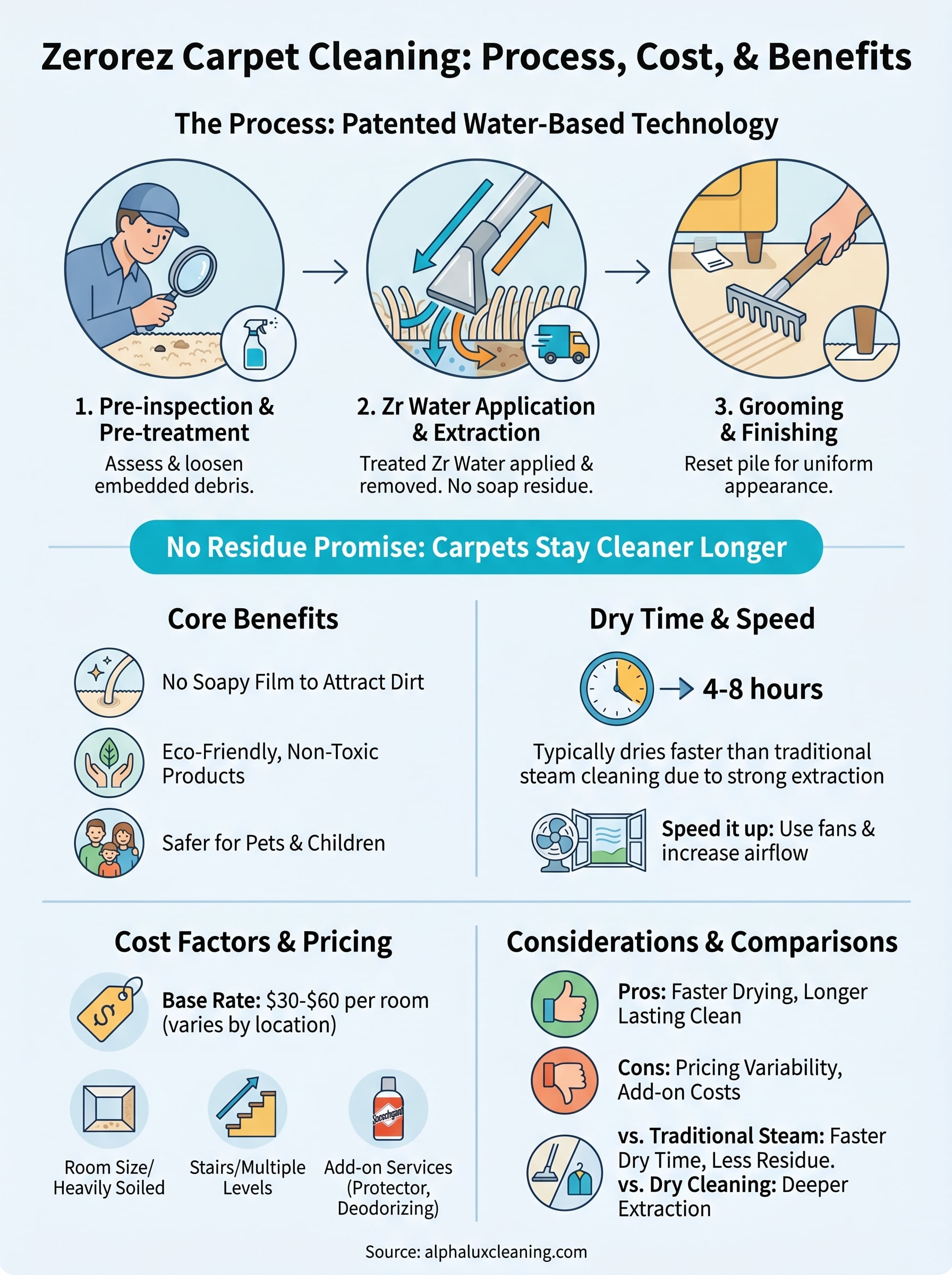 zerorez carpet cleaning infographic