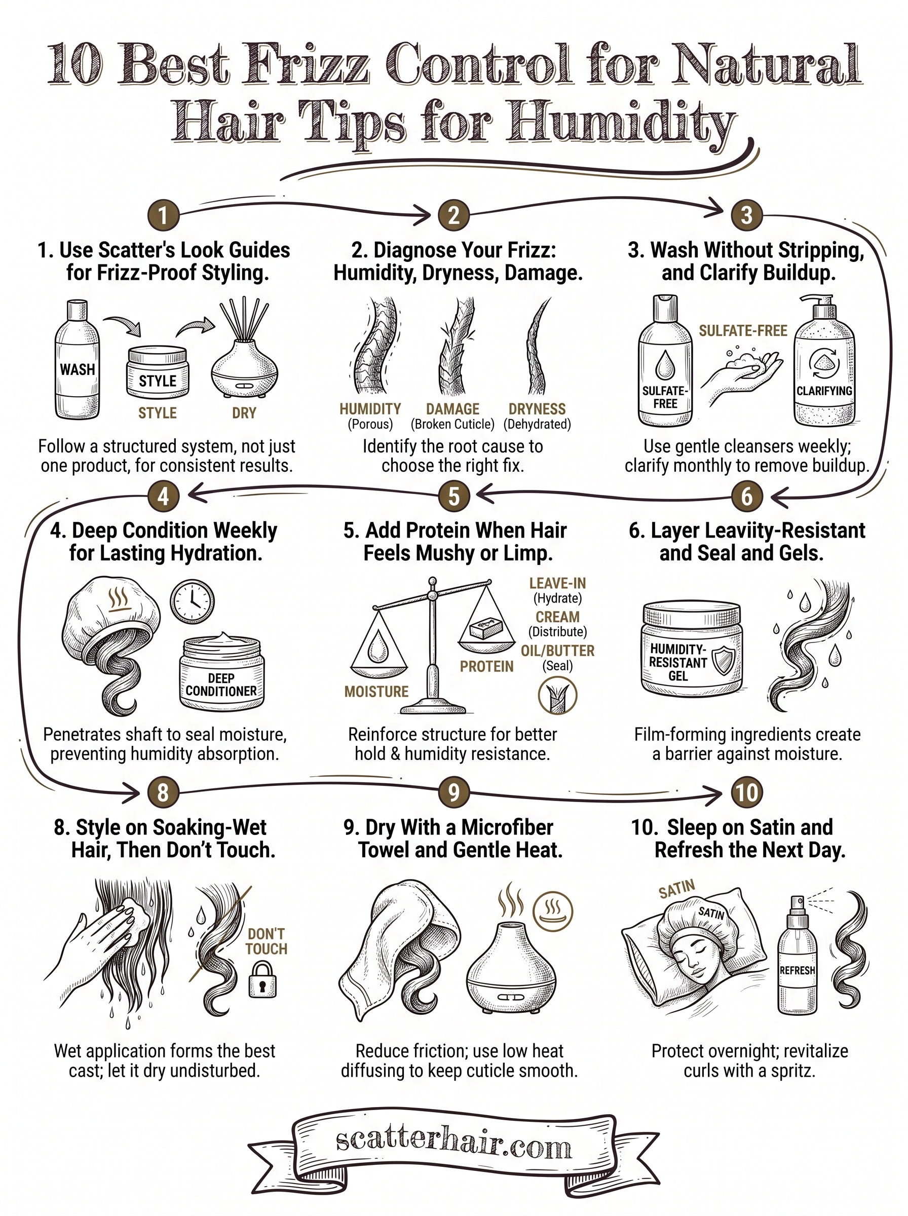 frizz control for natural hair infographic