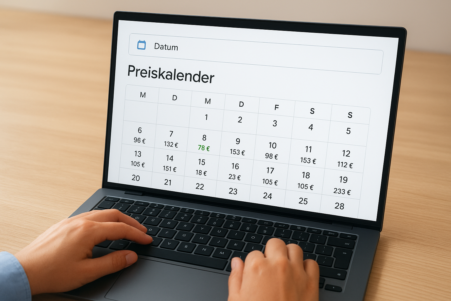 Den Preiskalender nutzen