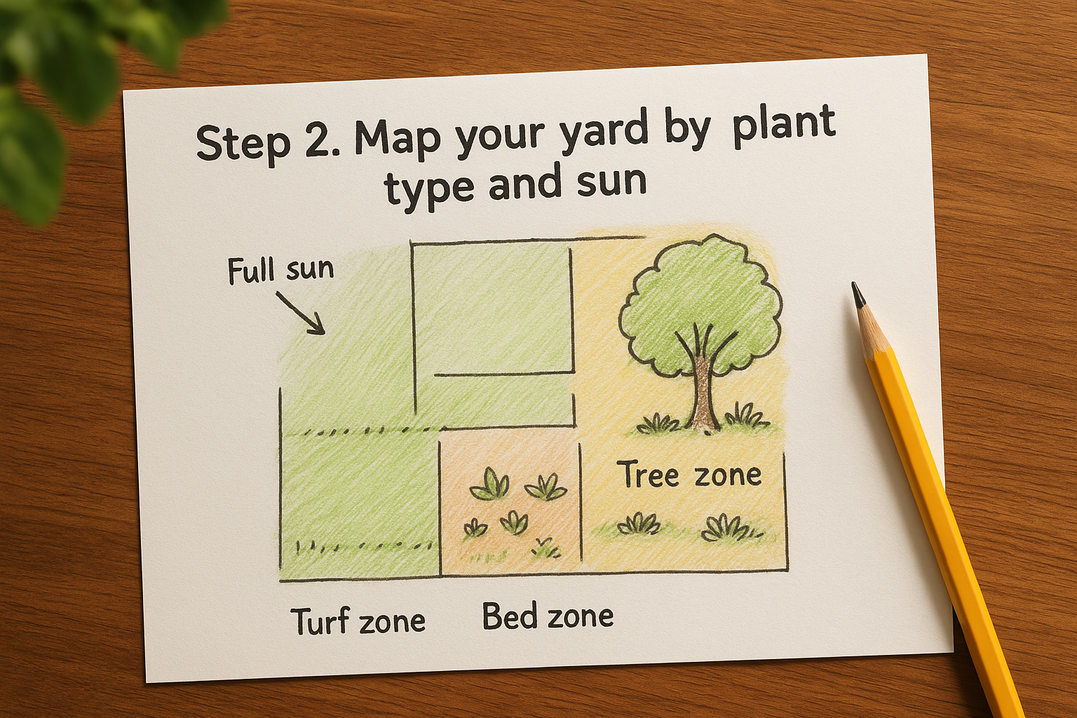 Step 2. Map your yard by plant type and sun