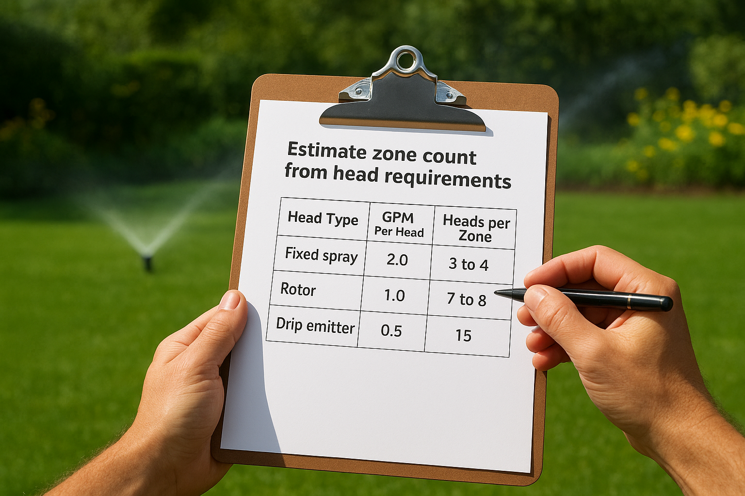 Estimate zone count from head requirements