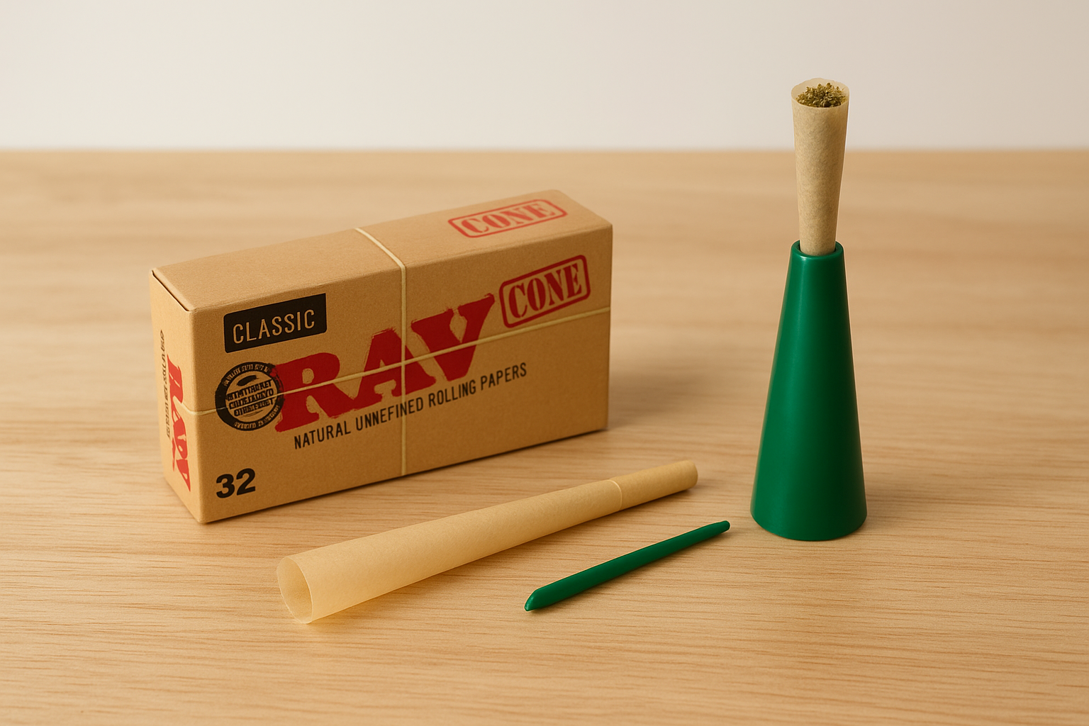 1. RAW pre-rolled cones with a cone loader from Green Blazer