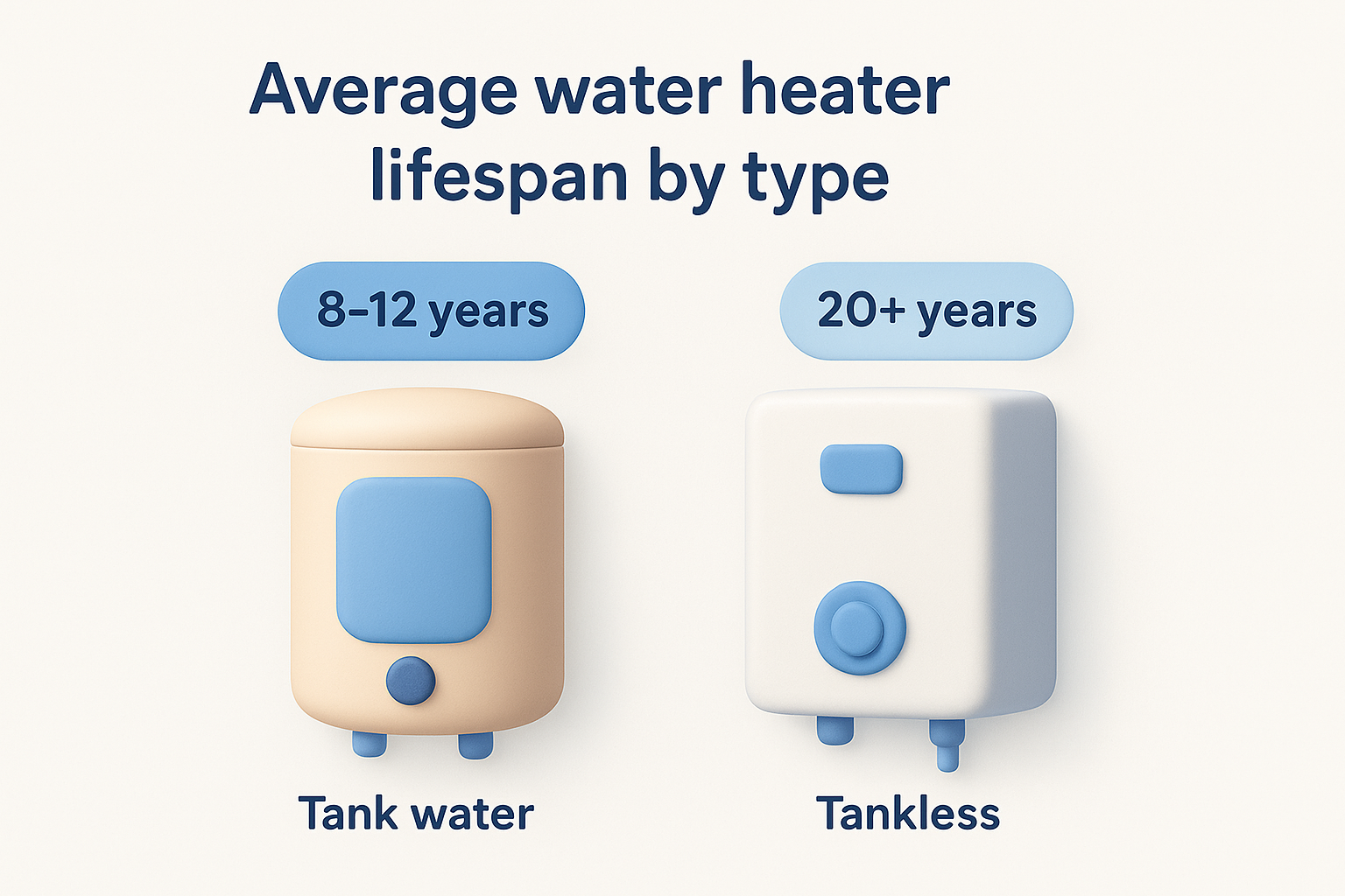Average water heater lifespan by type