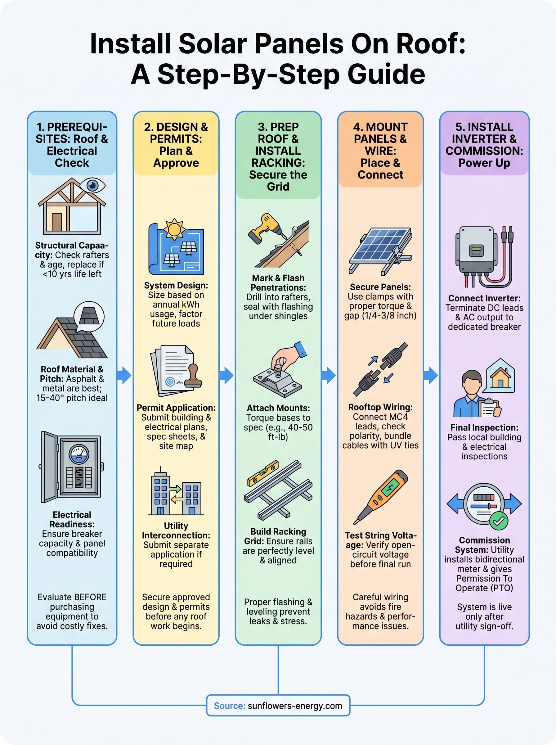 install solar panels on roof infographic