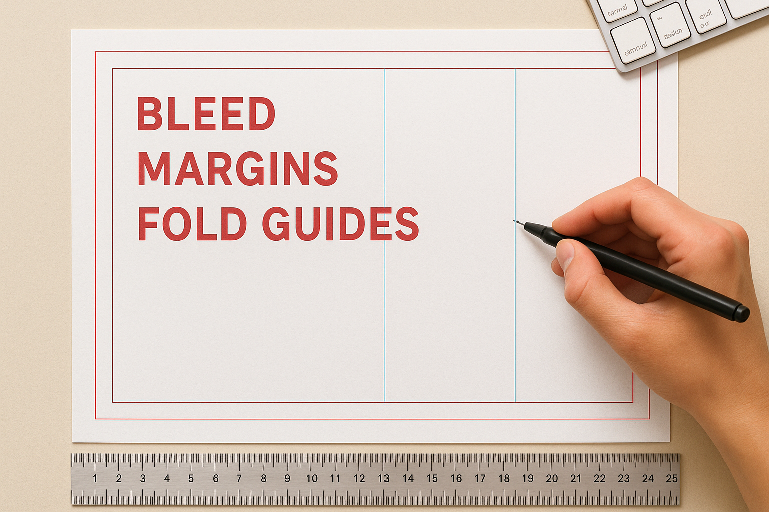 Set up bleed, margins, and fold guides