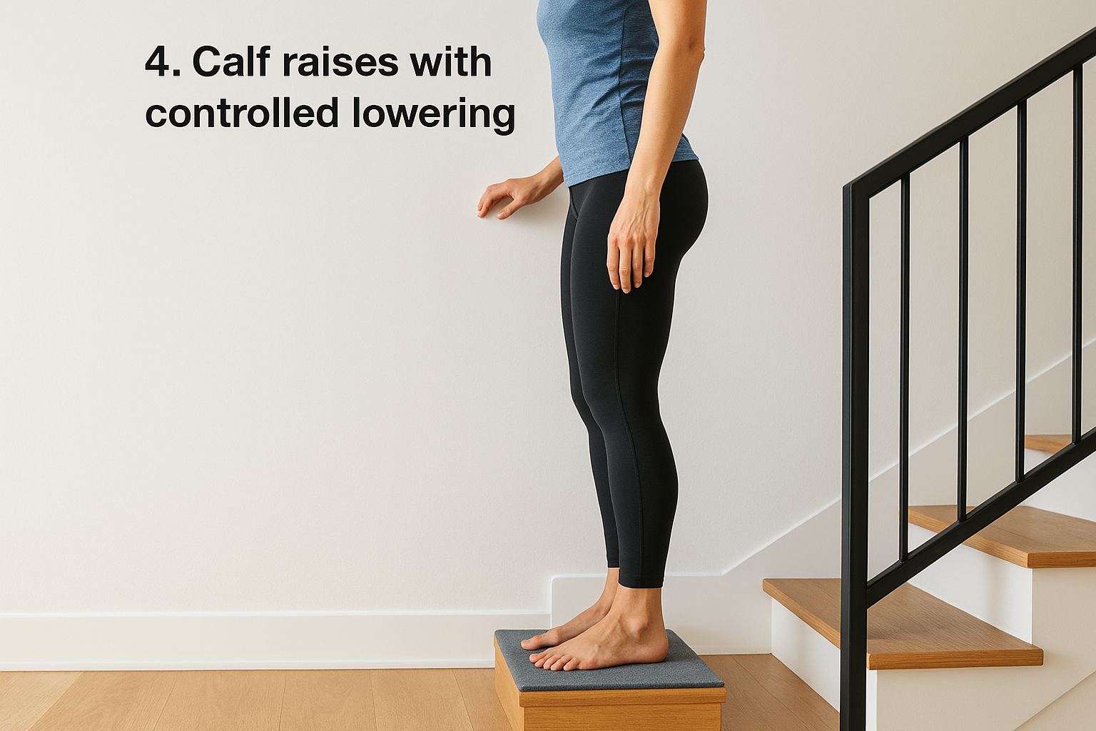 4. Calf raises with controlled lowering