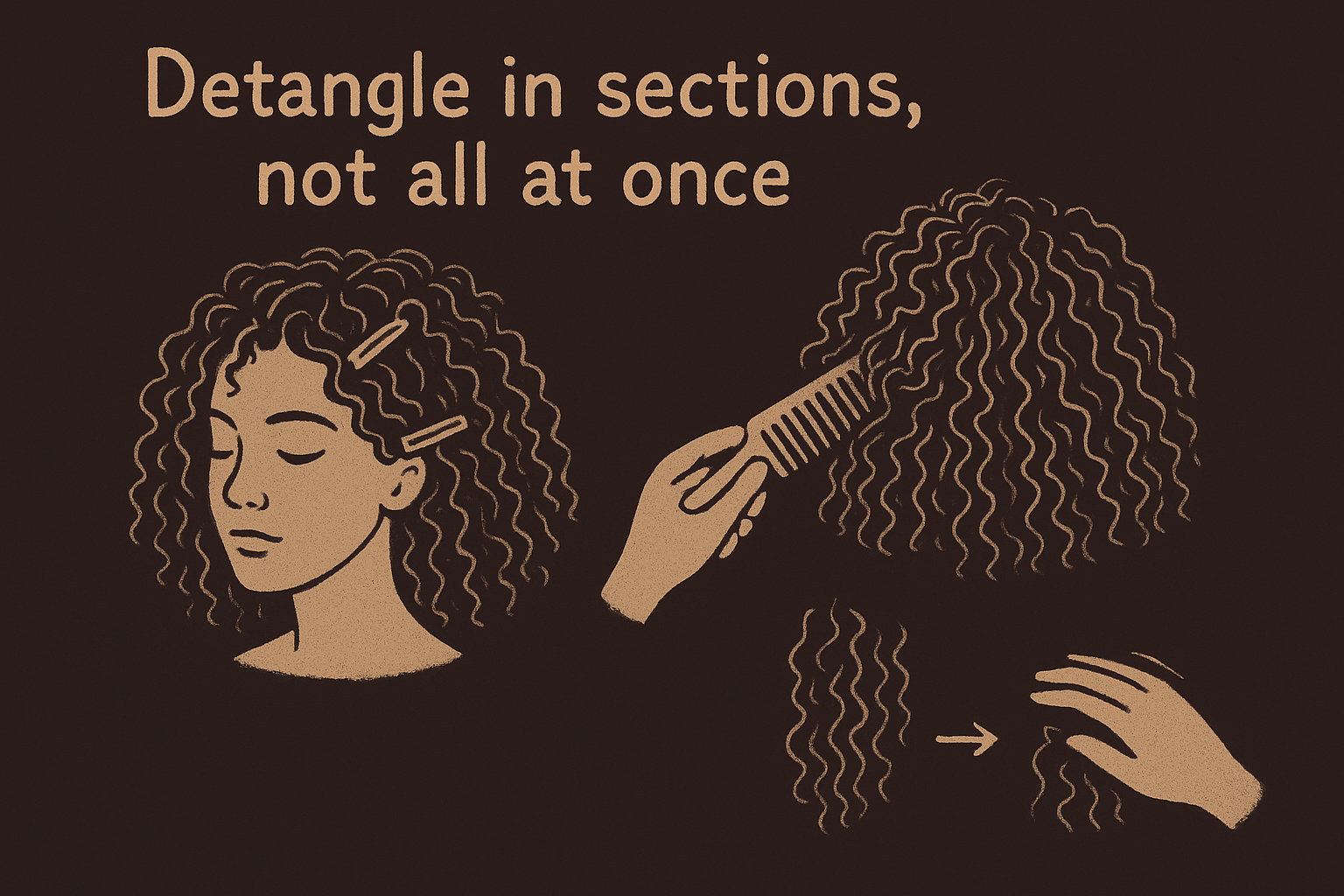 Detangle in sections, not all at once