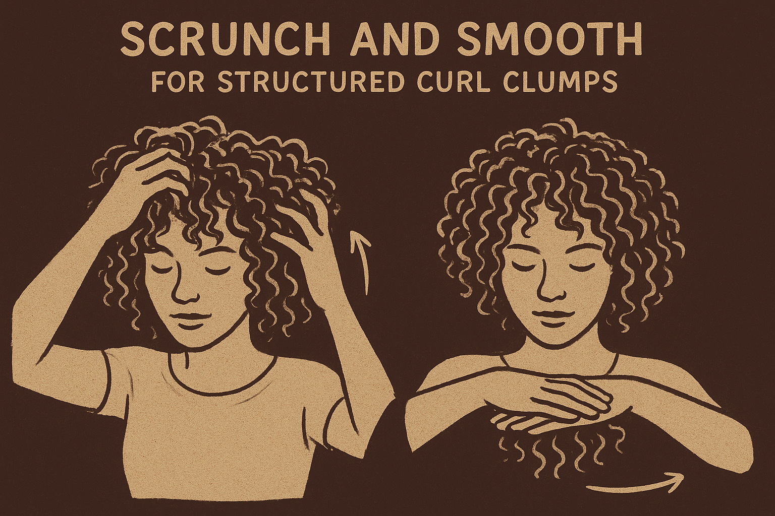 Scrunch and smooth for structured curl clumps