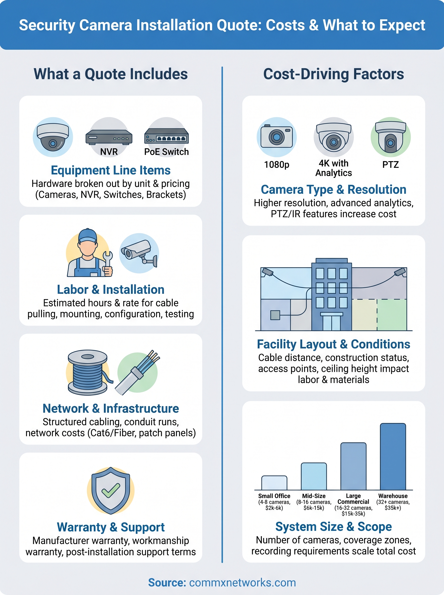 security camera installation quote infographic