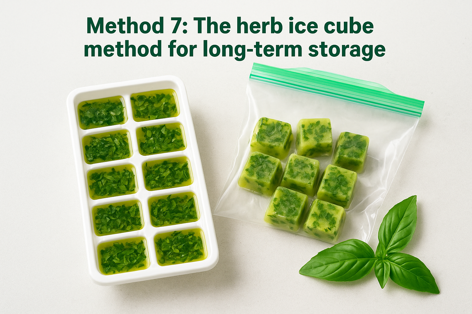 Method 7: The herb ice cube method for long-term storage