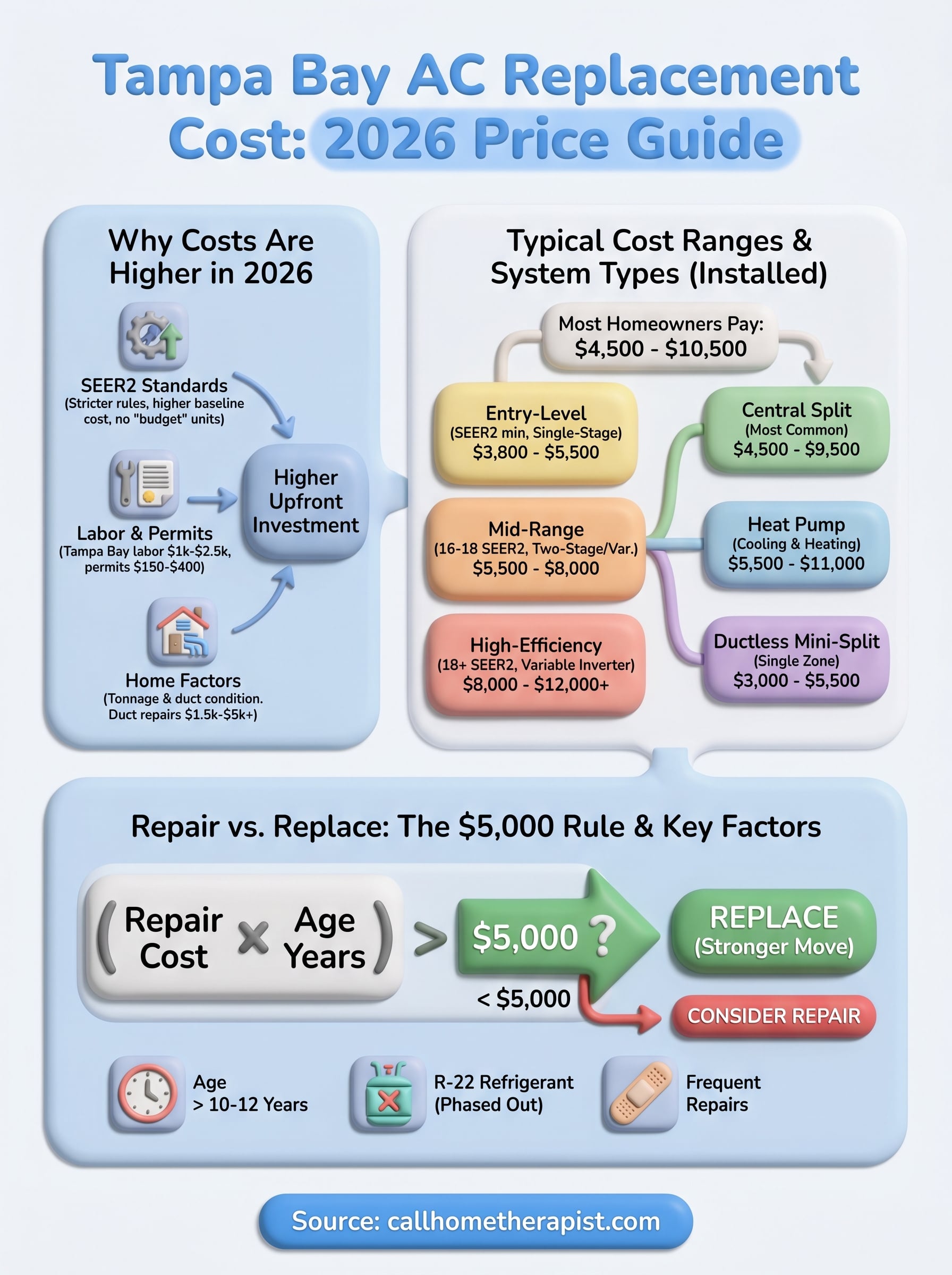 air conditioner replacement cost infographic