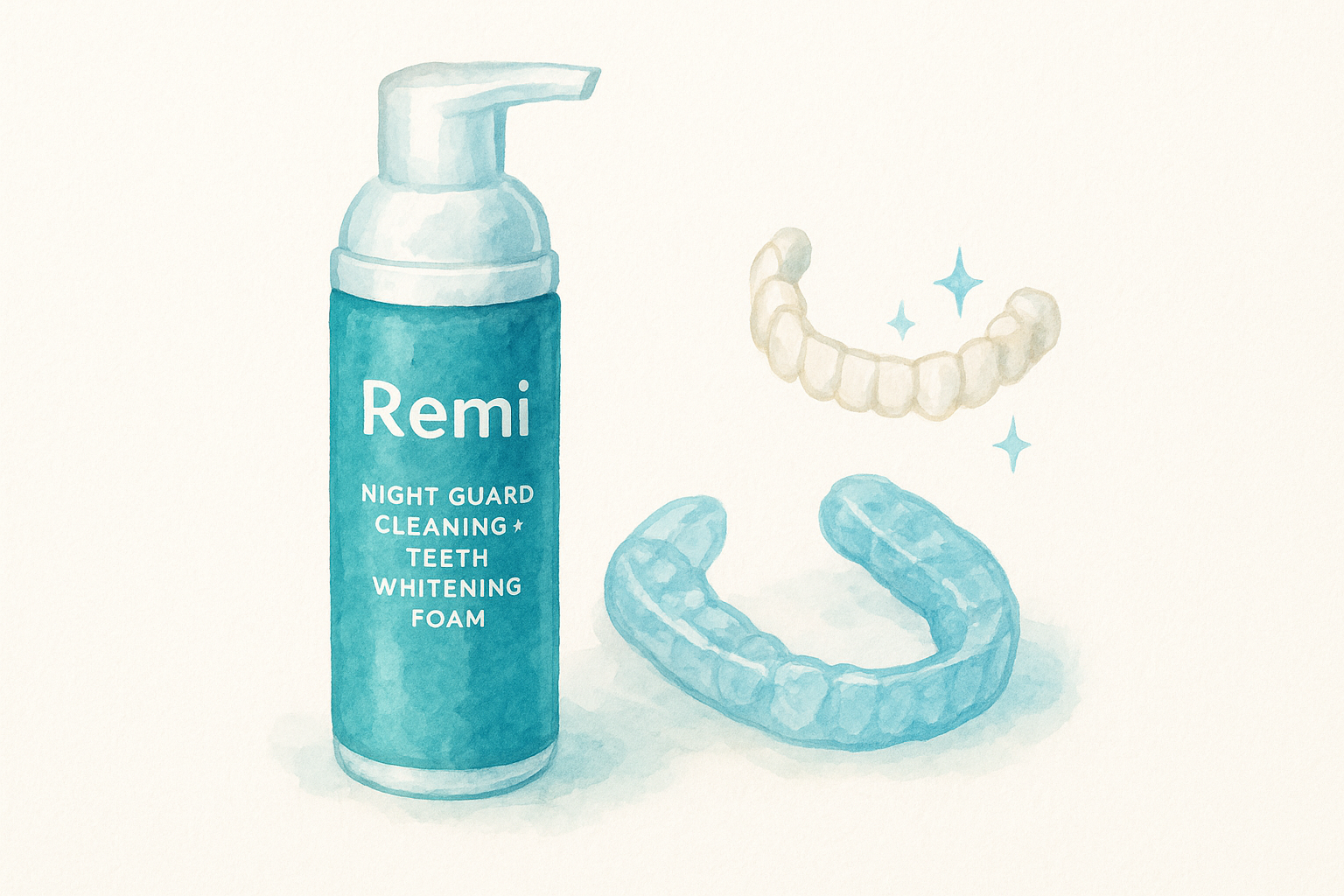 1. Remi Night Guard Cleaning + Teeth Whitening Foam