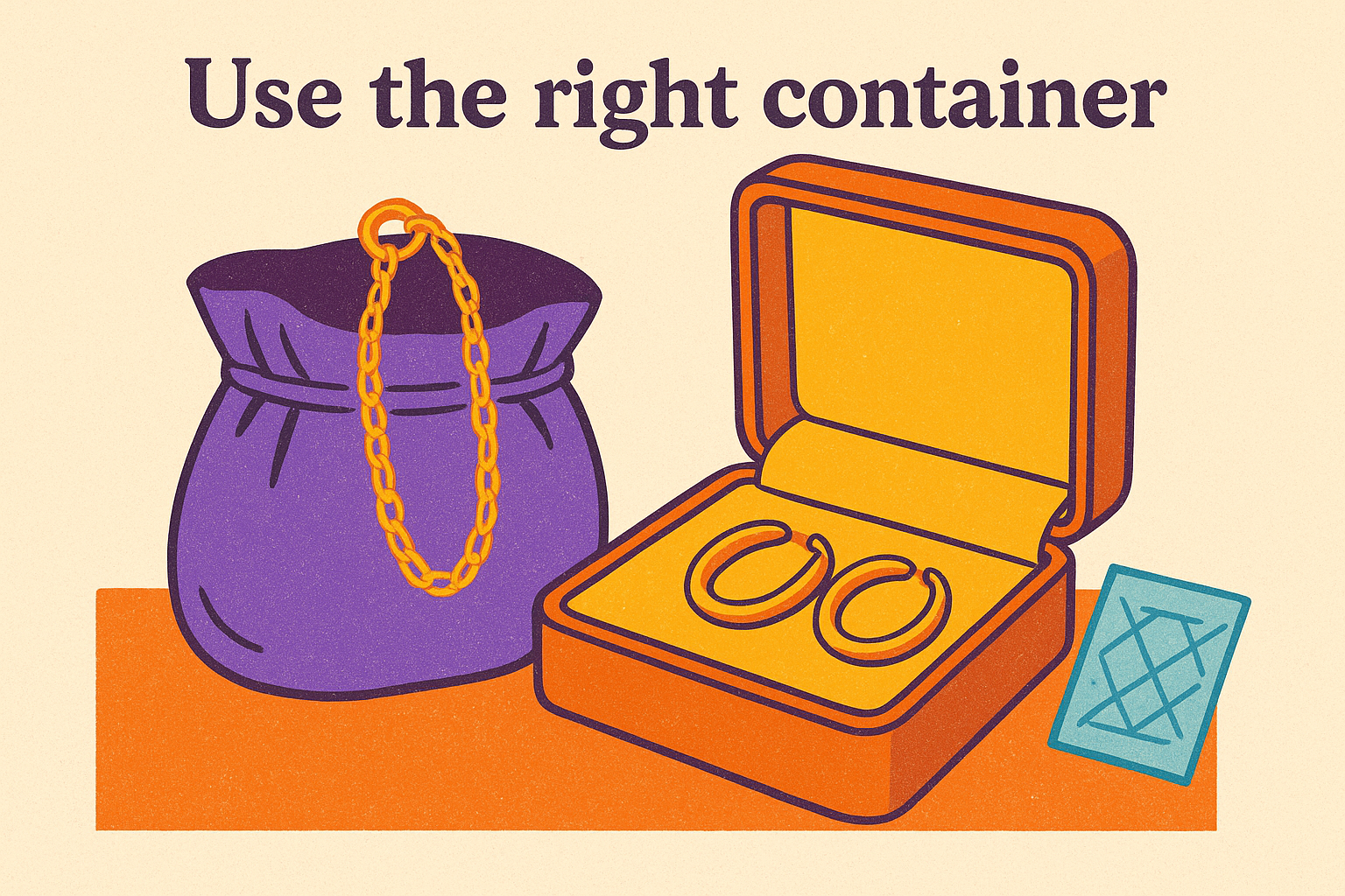Gebruik de juiste container