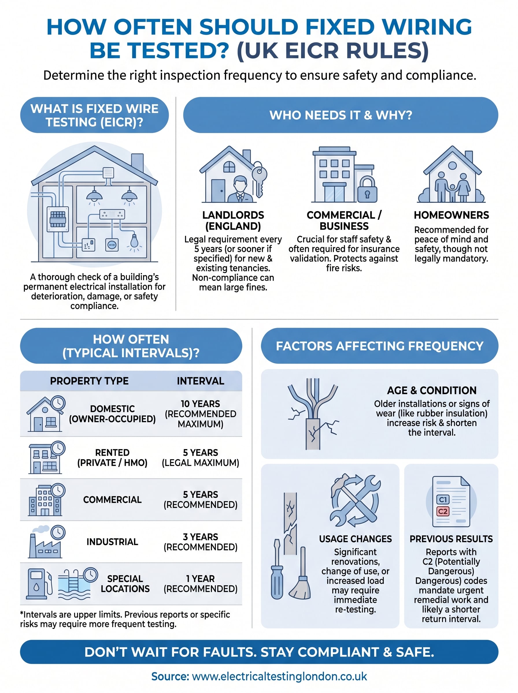 how often should fixed wiring be tested infographic
