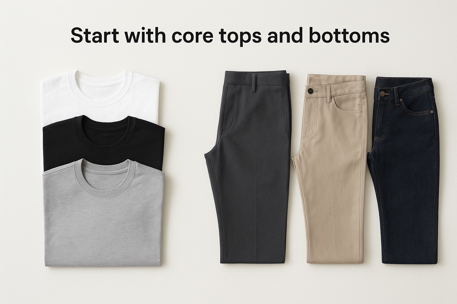 Start with core tops and bottoms
